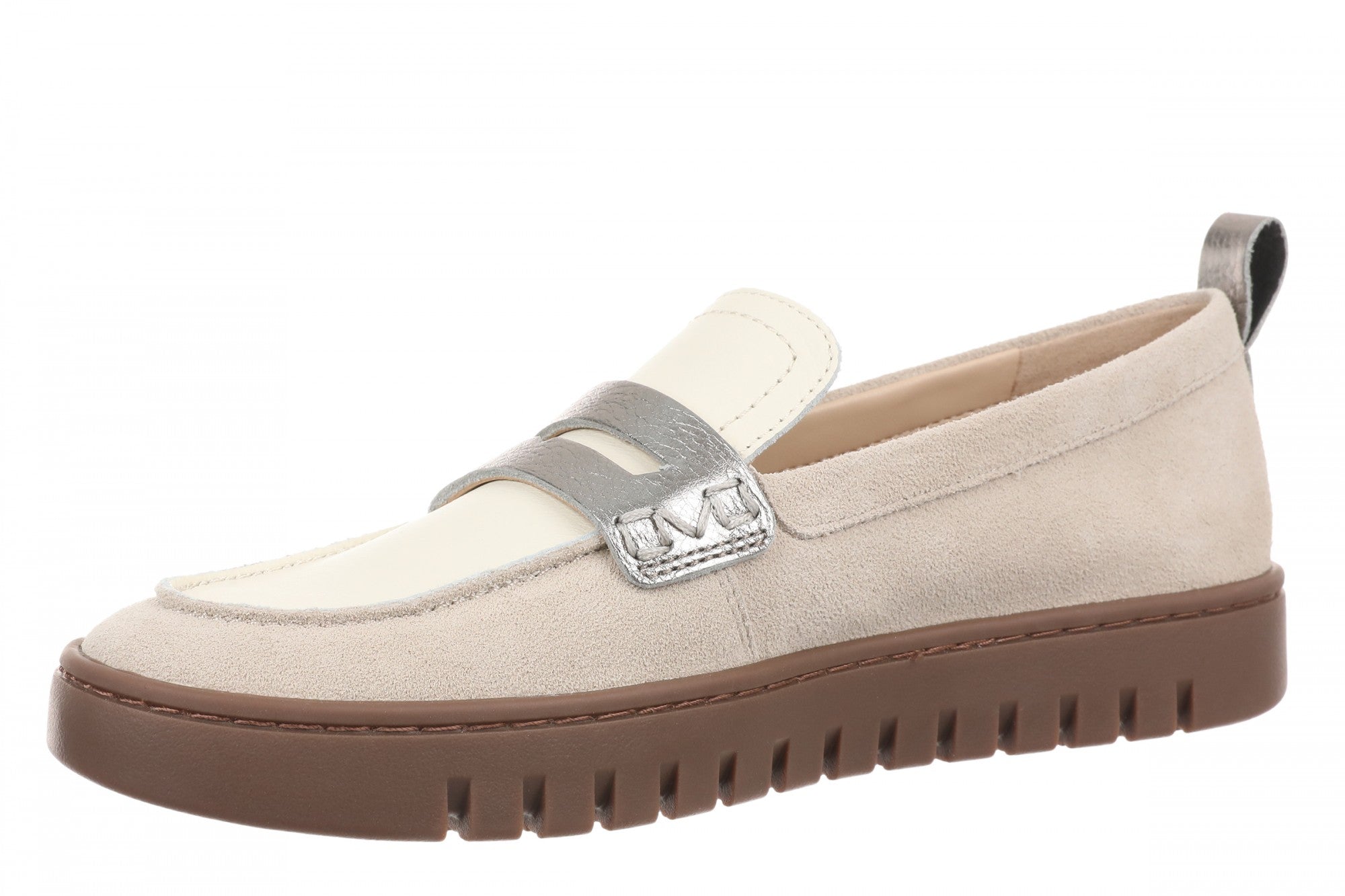 Vionic Uptown - Women's Orthotic Loafer - More Colors - Lucid Beige Multi - Left angle
