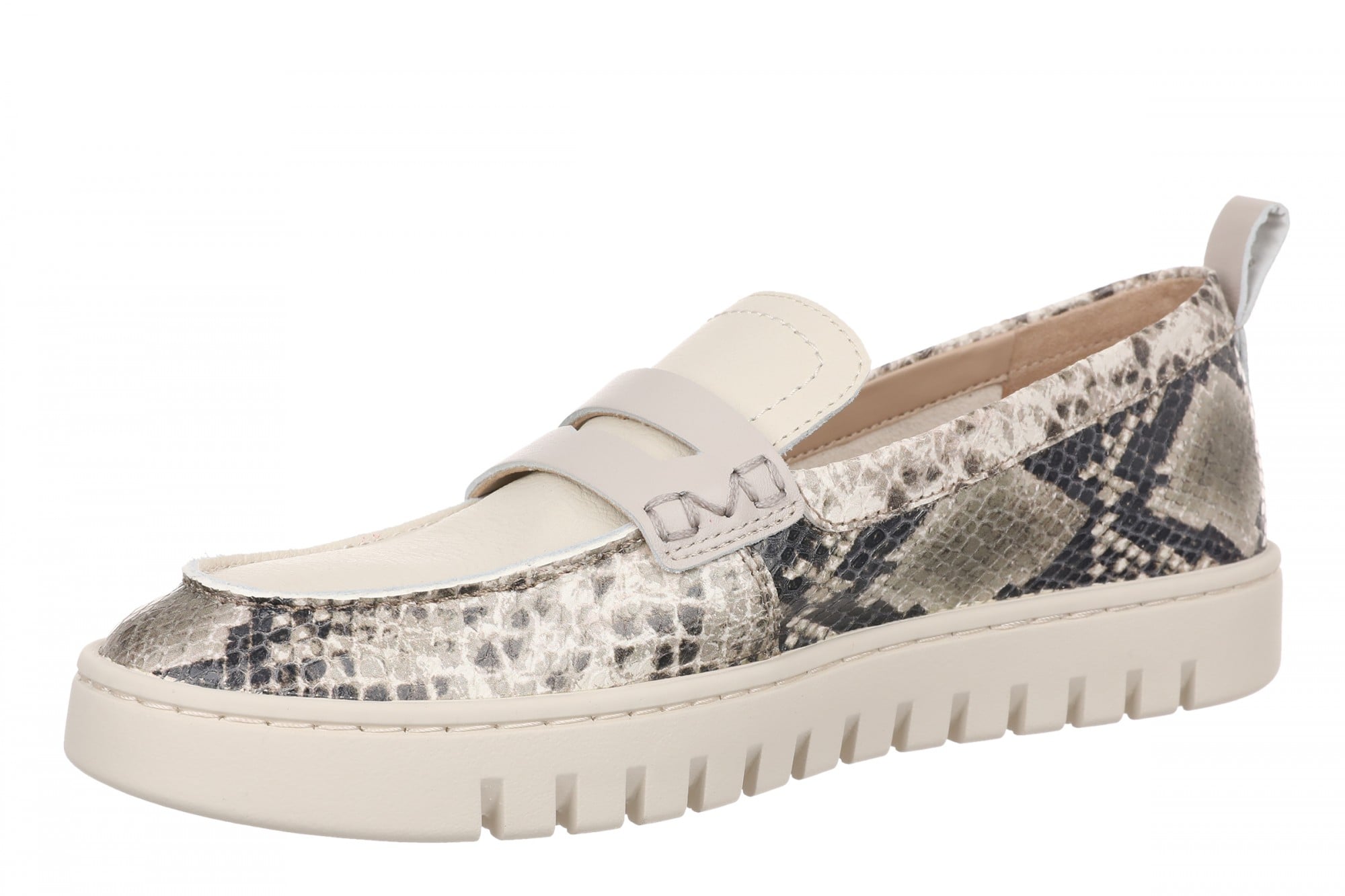 Vionic Uptown - Women's Orthotic Loafer - More Colors - Cream Snake - Left angle