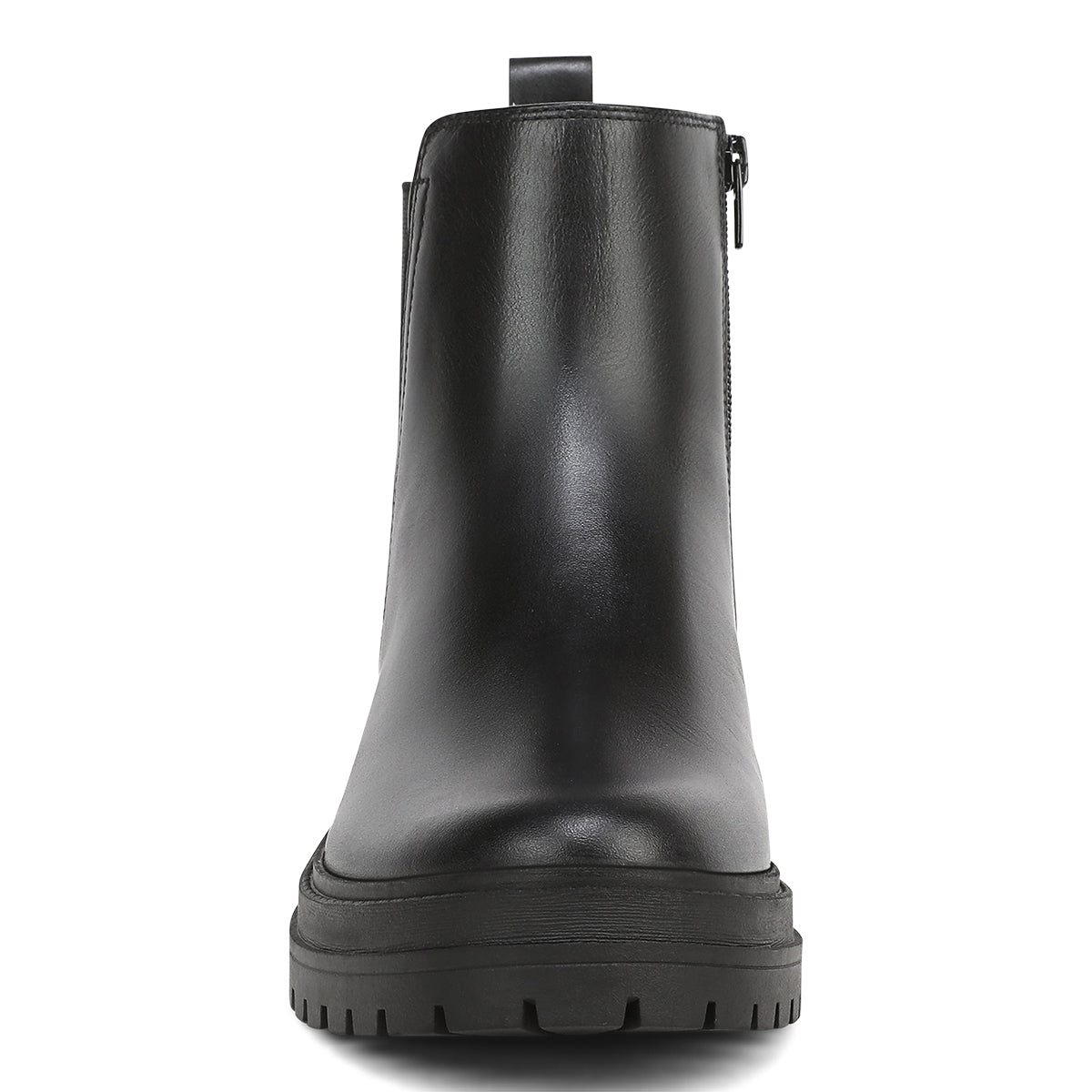 Vionic Georgina Women's Chelsea Boots - Black Leather - Front of Shoe