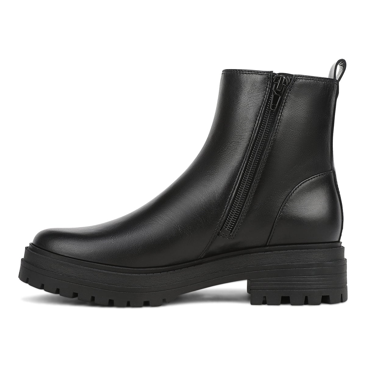 Vionic Georgina Women's Chelsea Boots - Black Leather - Left Side