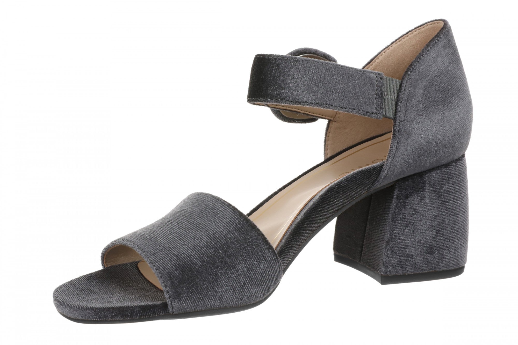 Vionic Chardonnay Women's Heeled Sandals - Stylish and Comfortable Quarter/Ankle/T-Strap Sandals - Slate Grey - Left angle