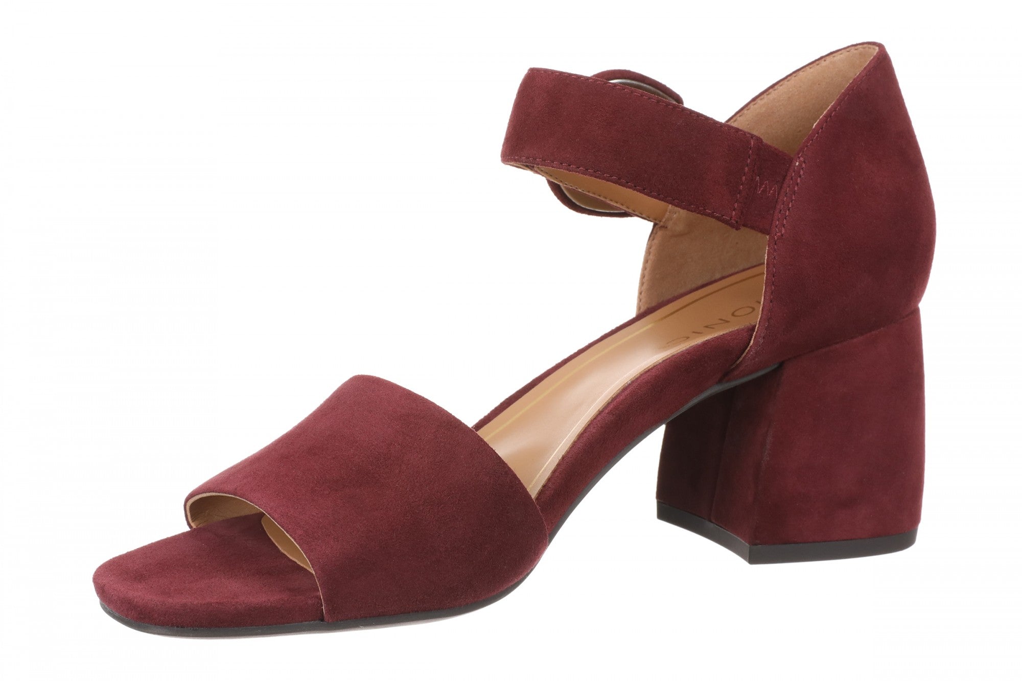 Vionic Chardonnay Women's Heeled Sandals - Stylish and Comfortable Quarter/Ankle/T-Strap Sandals - Cherry Jubilee - Left angle