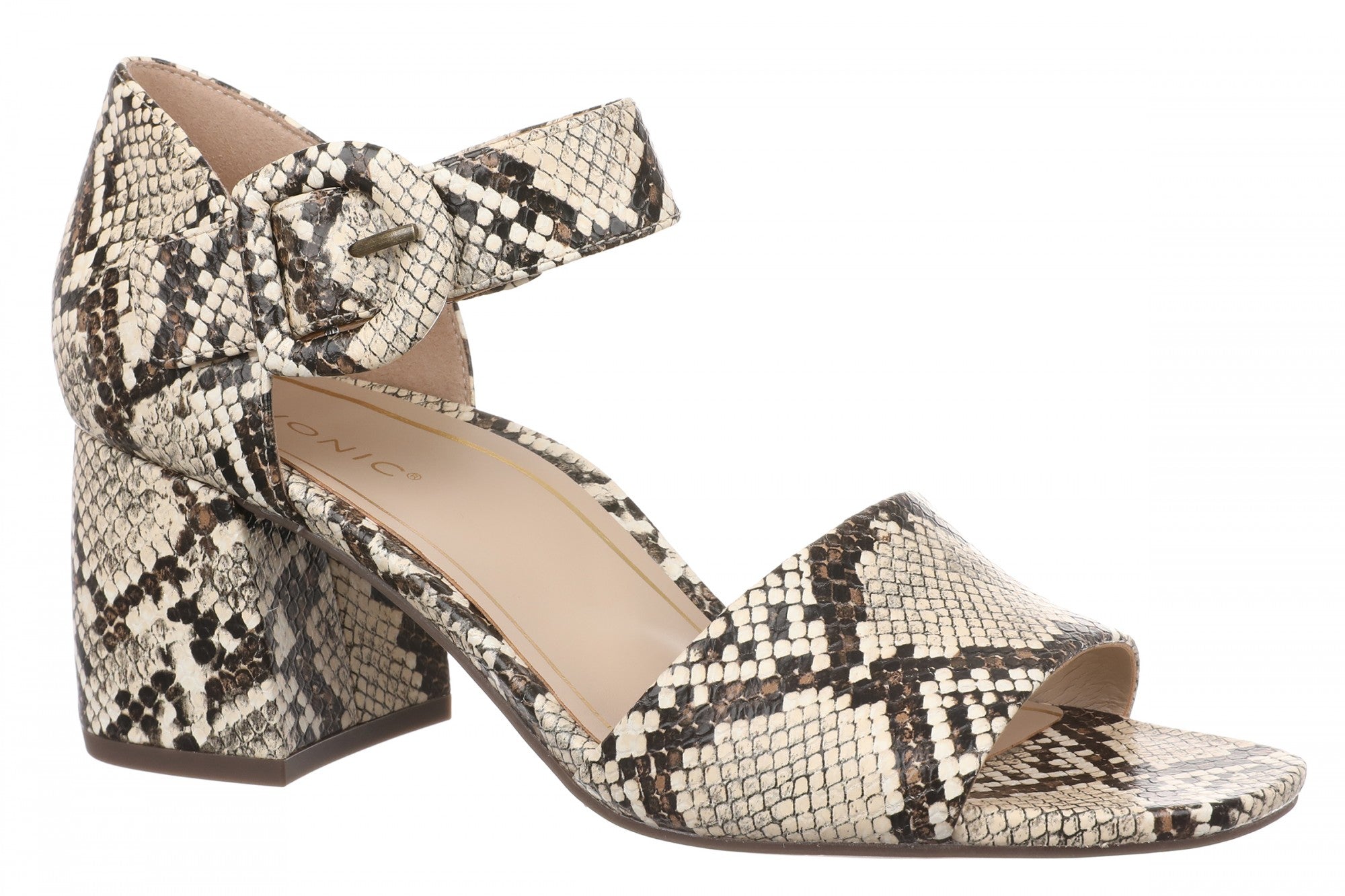 Vionic Chardonnay Women's Heeled Sandals - Stylish and Comfortable Quarter/Ankle/T-Strap Sandals - Ivory Multi - Angle main
