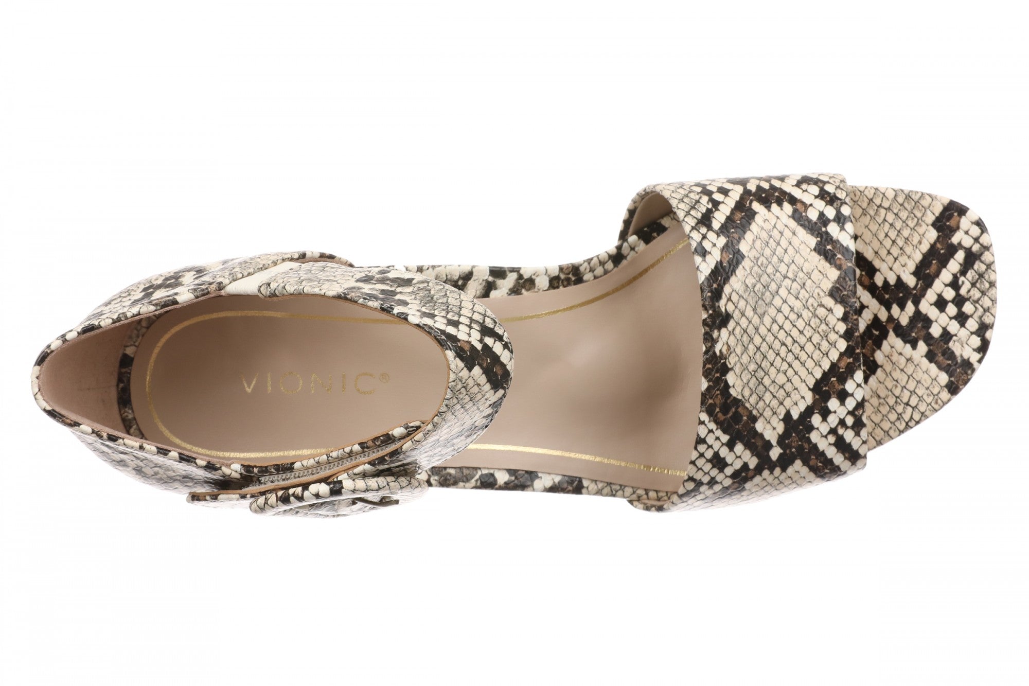 Vionic Chardonnay Women's Heeled Sandals - Stylish and Comfortable Quarter/Ankle/T-Strap Sandals - Ivory Multi - Top