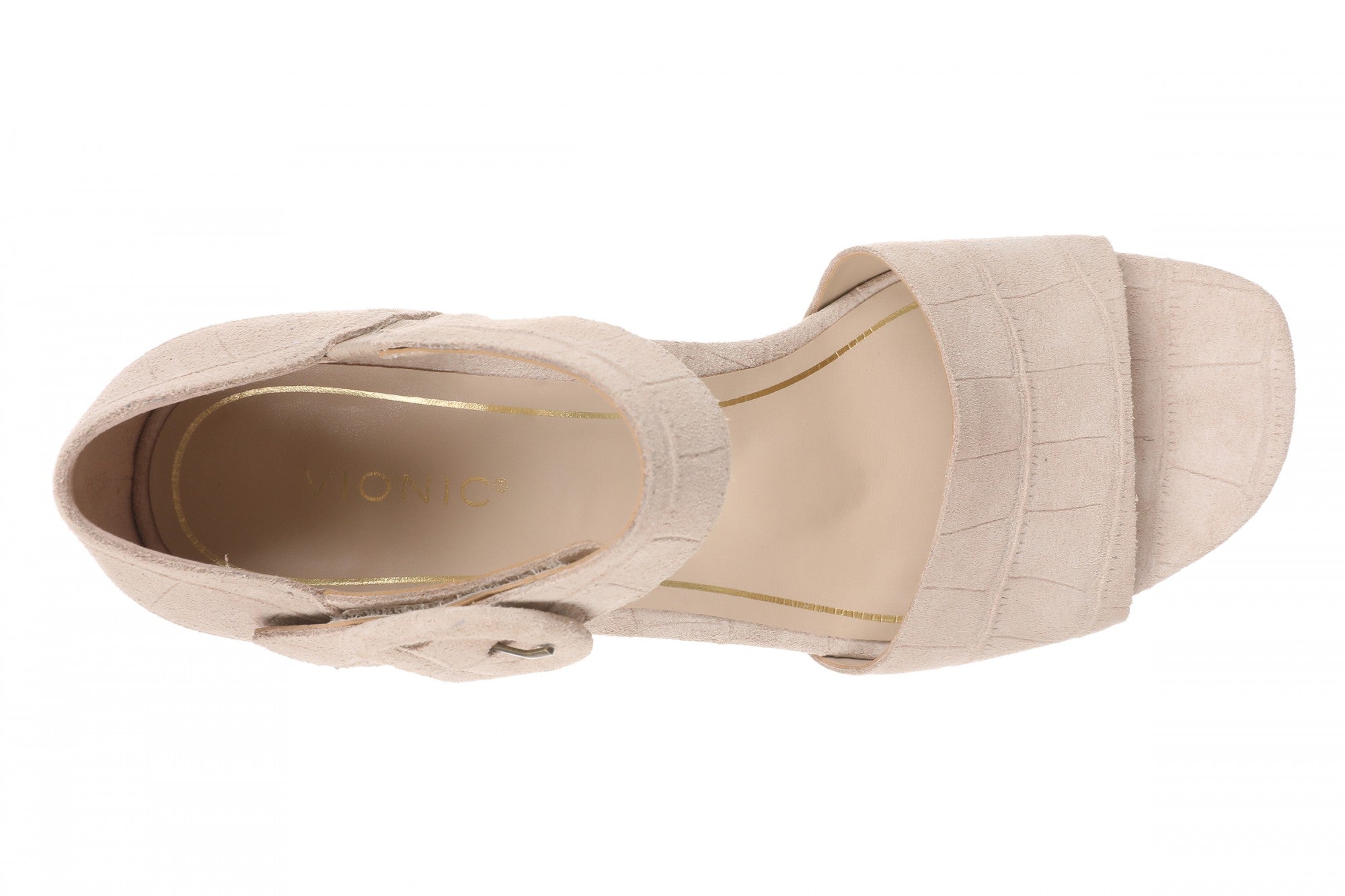 Vionic Chardonnay Women's Heeled Sandals - Stylish and Comfortable Quarter/Ankle/T-Strap Sandals - Lucid Beige - Top