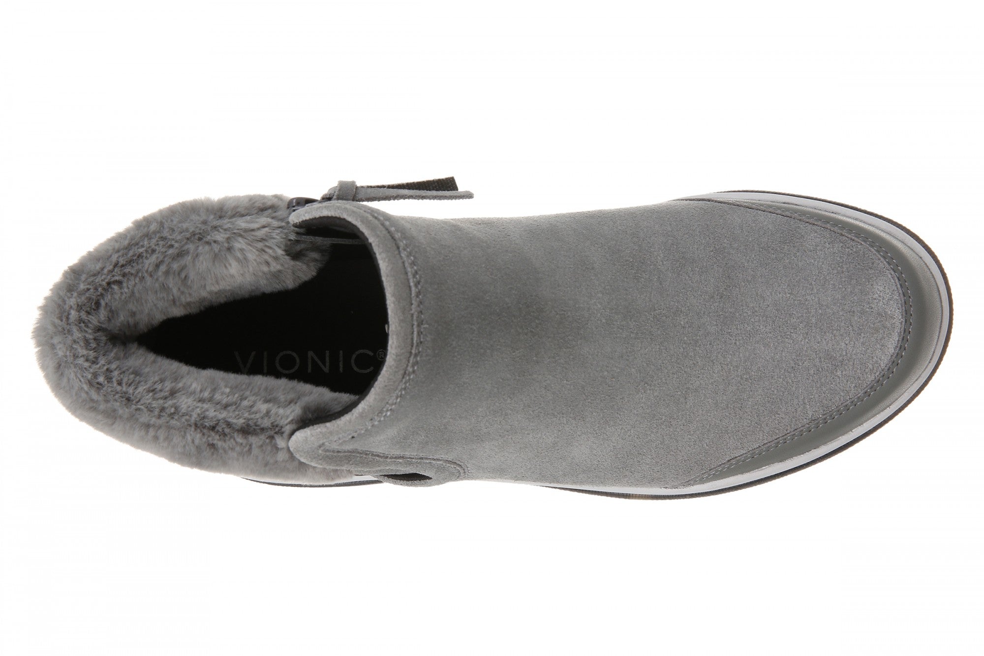 Vionic Norwood Women's Orthotic Zip Boot Short - Charcoal Grey - Top