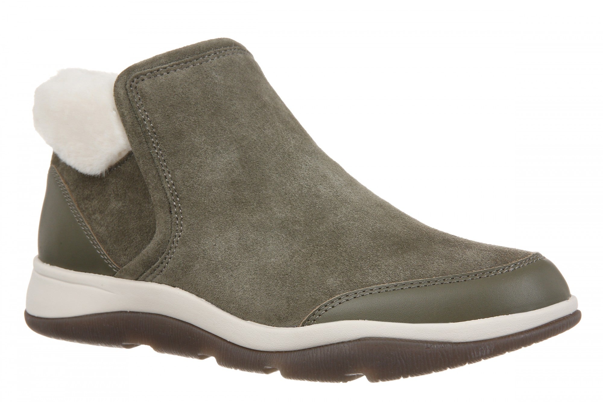 Vionic Norwood Women's Orthotic Zip Boot Short in Olive Green