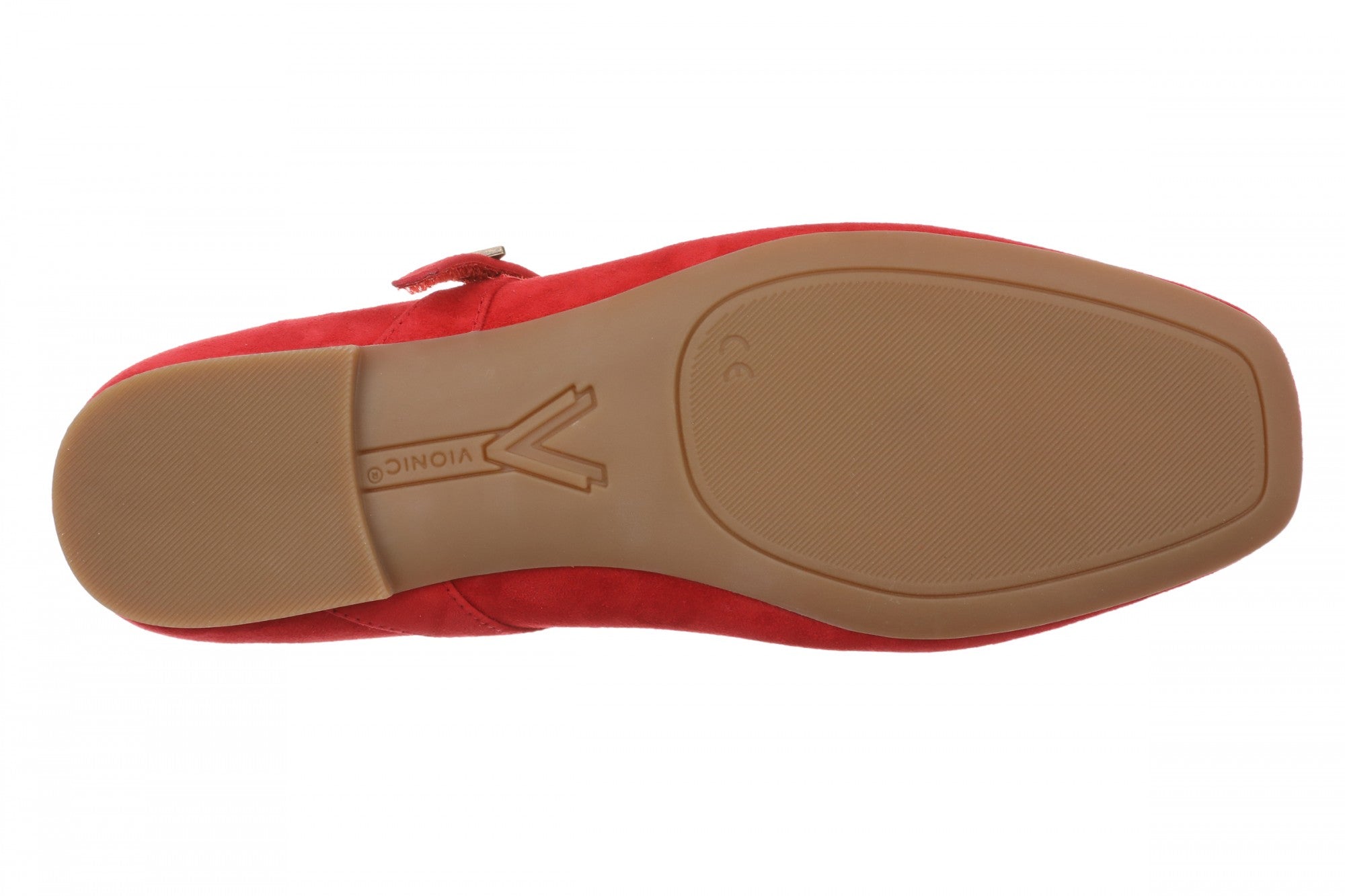 Vionic Alameda Women's Orthotic Supportive Mary Jane Flat - Red - Bottom