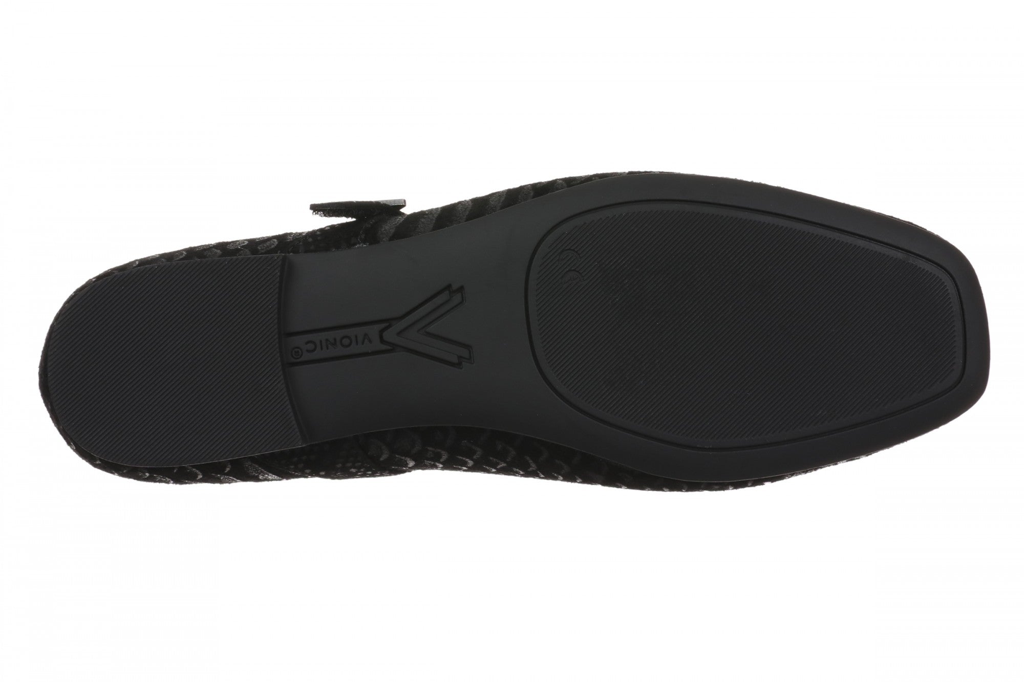 Vionic Alameda Women's Orthotic Supportive Mary Jane Flat - Black Snake - Bottom