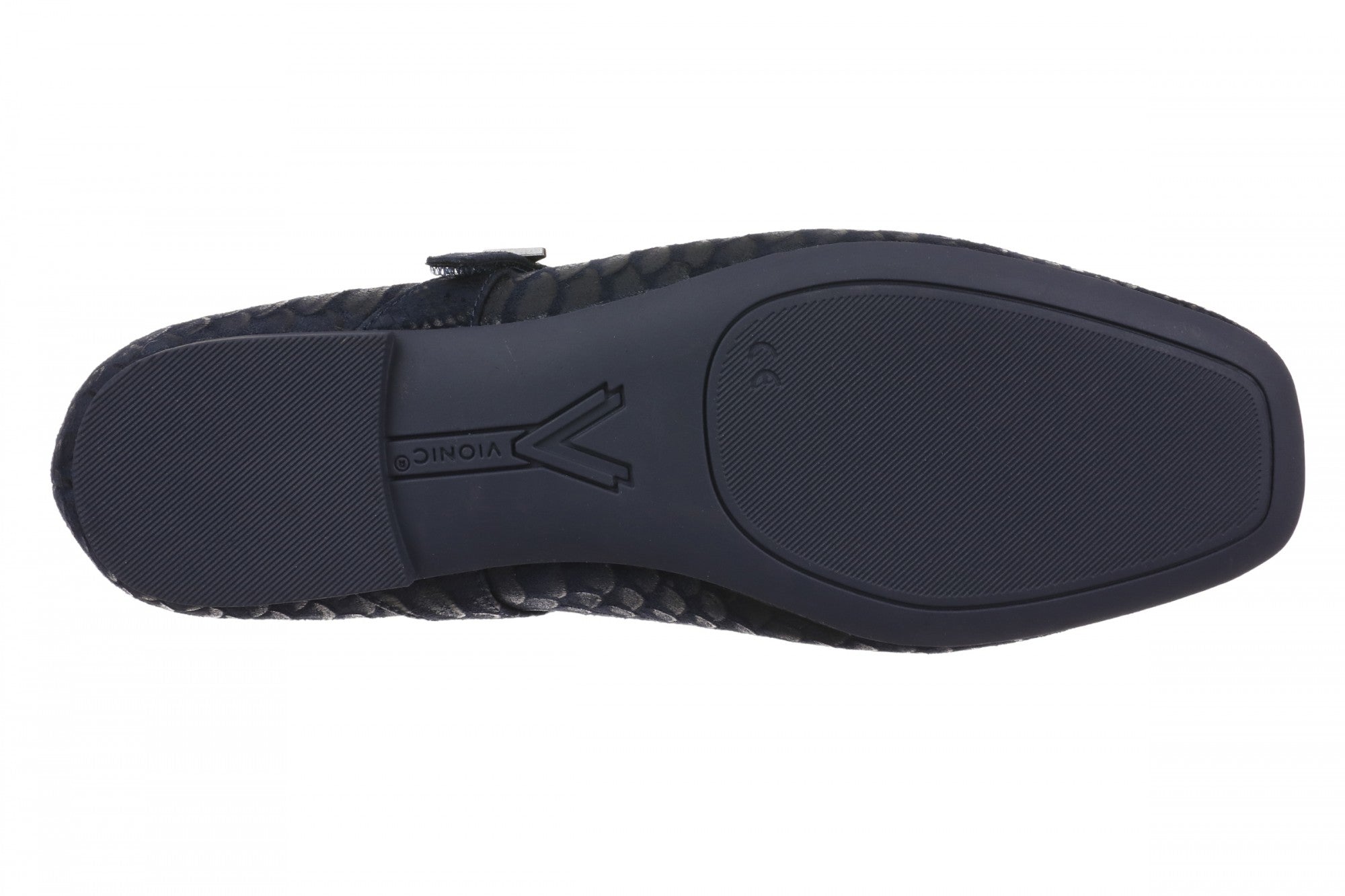 Vionic Alameda Women's Orthotic Supportive Mary Jane Flat - Navy Blazer - Bottom