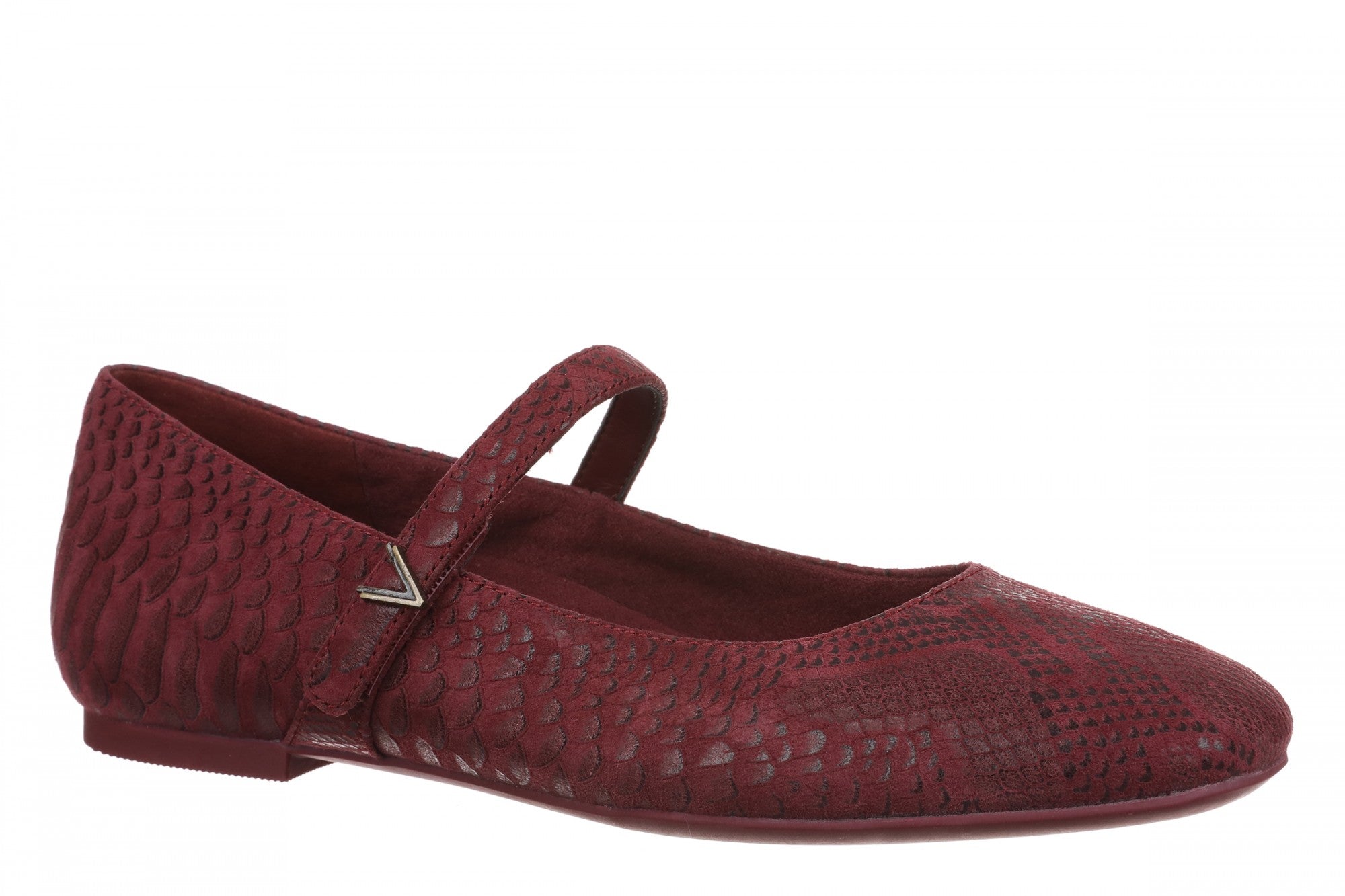 Vionic Alameda Women's Orthotic Supportive Mary Jane Flat - Cherry Jubilee - Angle main