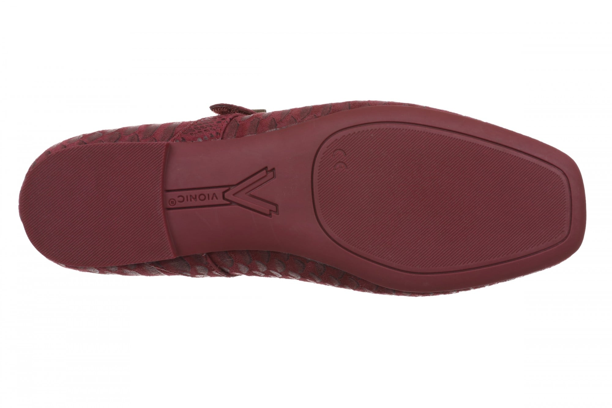 Vionic Alameda Women's Orthotic Supportive Mary Jane Flat - Cherry Jubilee - Bottom