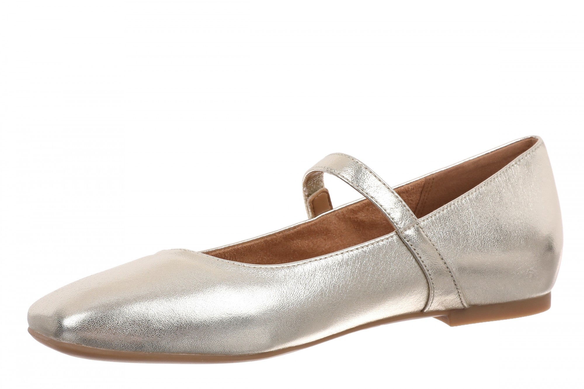 Vionic Alameda Women's Orthotic Supportive Mary Jane Flat - Gold - Left angle