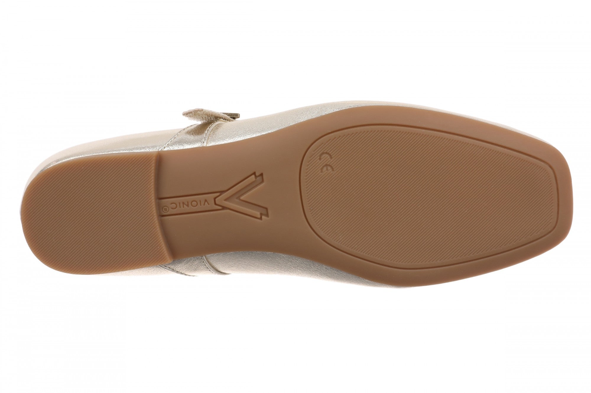 Vionic Alameda Women's Orthotic Supportive Mary Jane Flat - Gold - Bottom