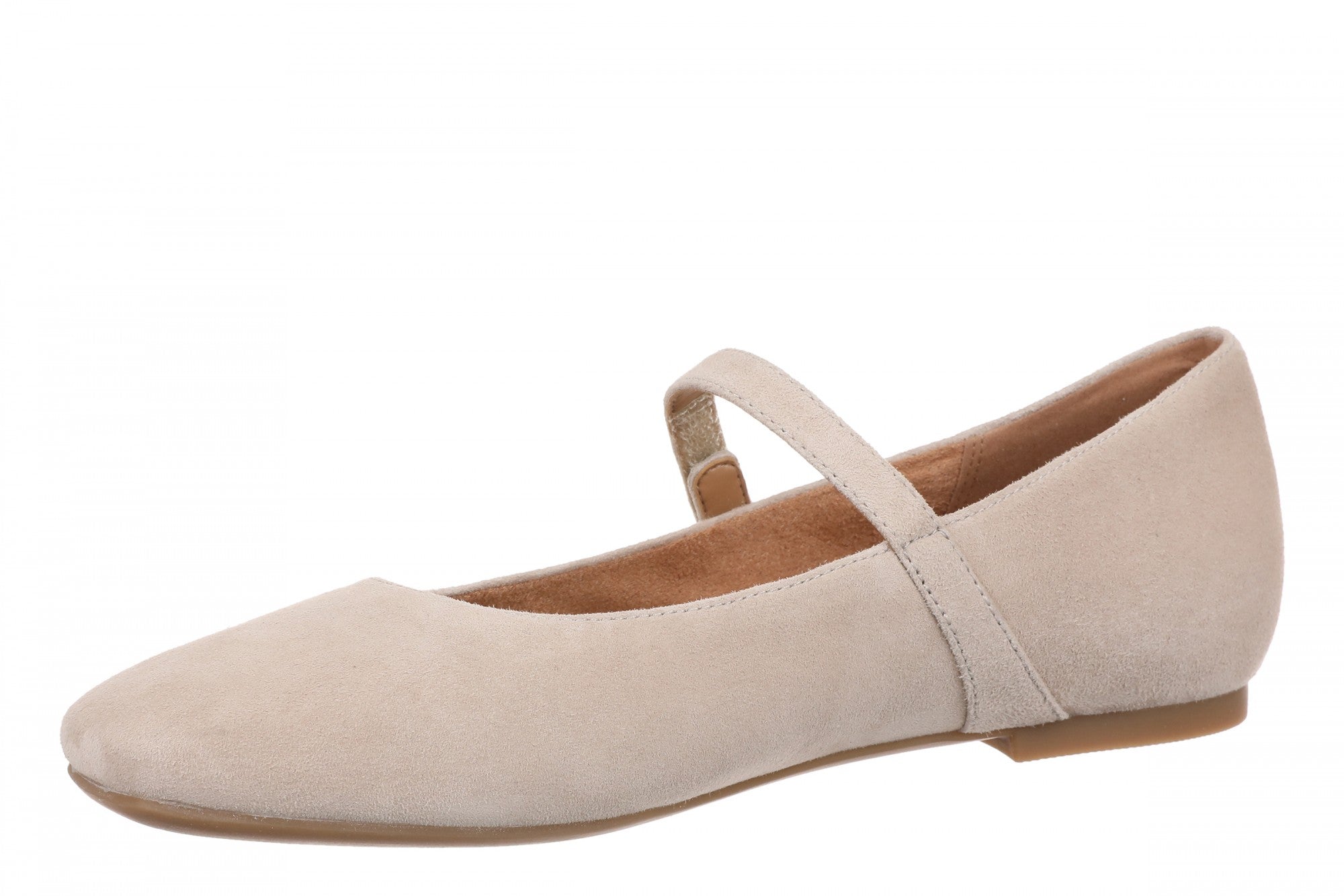 Vionic Alameda Women's Orthotic Supportive Mary Jane Flat - Lucid Beige - Left angle