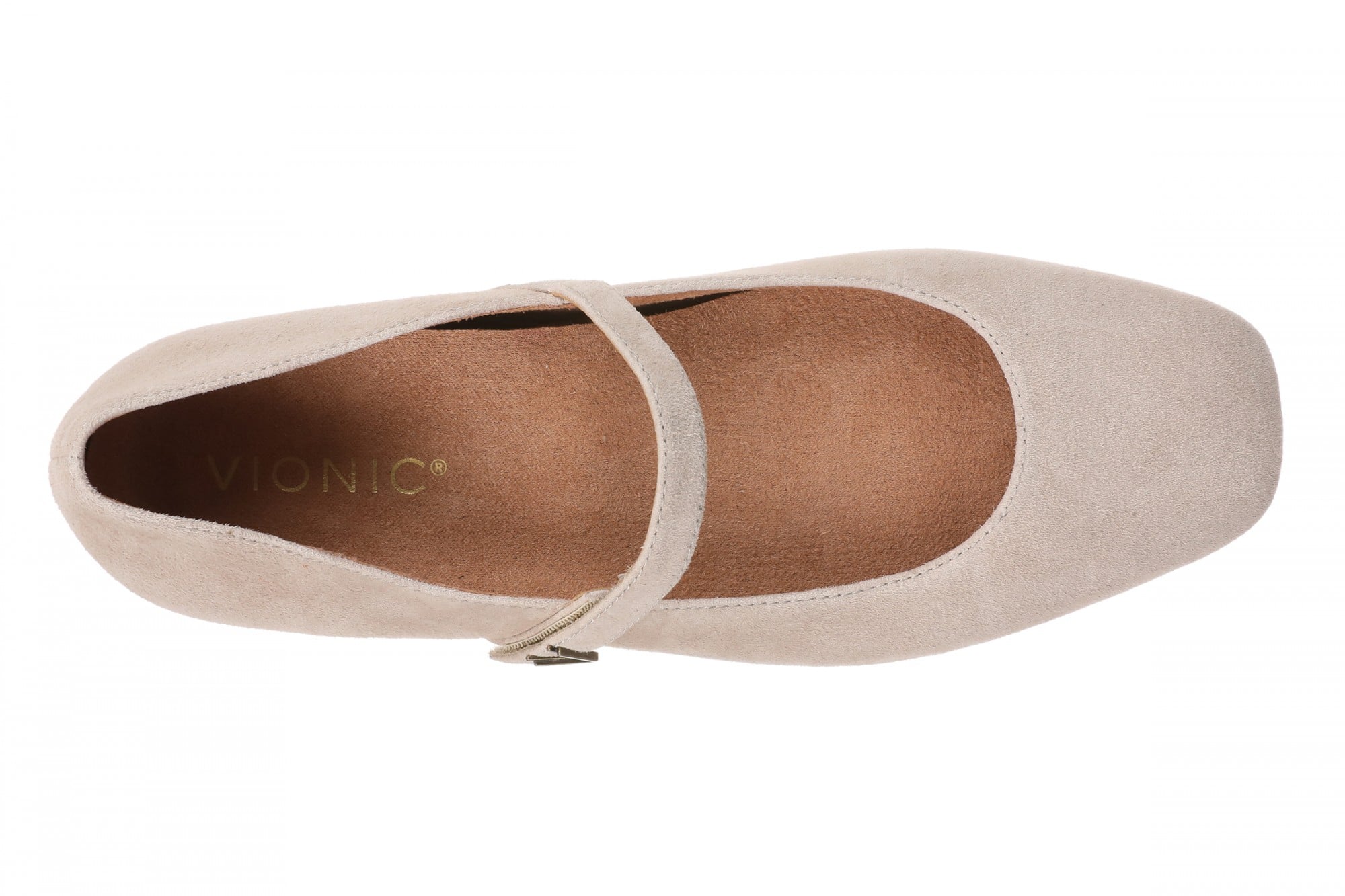 Vionic Alameda Women's Orthotic Supportive Mary Jane Flat - Lucid Beige - Top