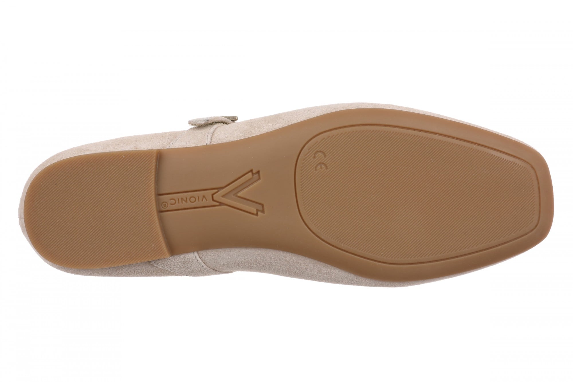 Vionic Alameda Women's Orthotic Supportive Mary Jane Flat - Lucid Beige - Bottom