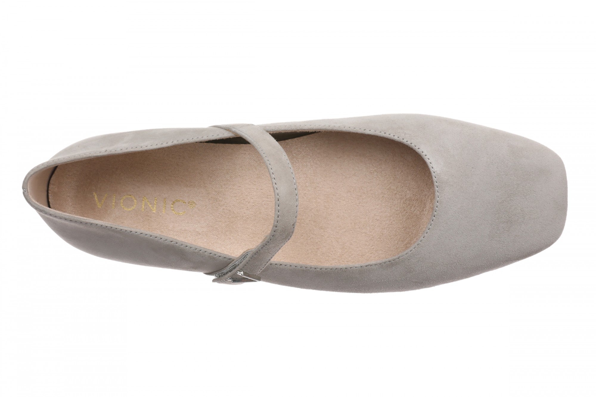 Vionic Alameda Women's Orthotic Supportive Mary Jane Flat - Pashmina Grey - Top