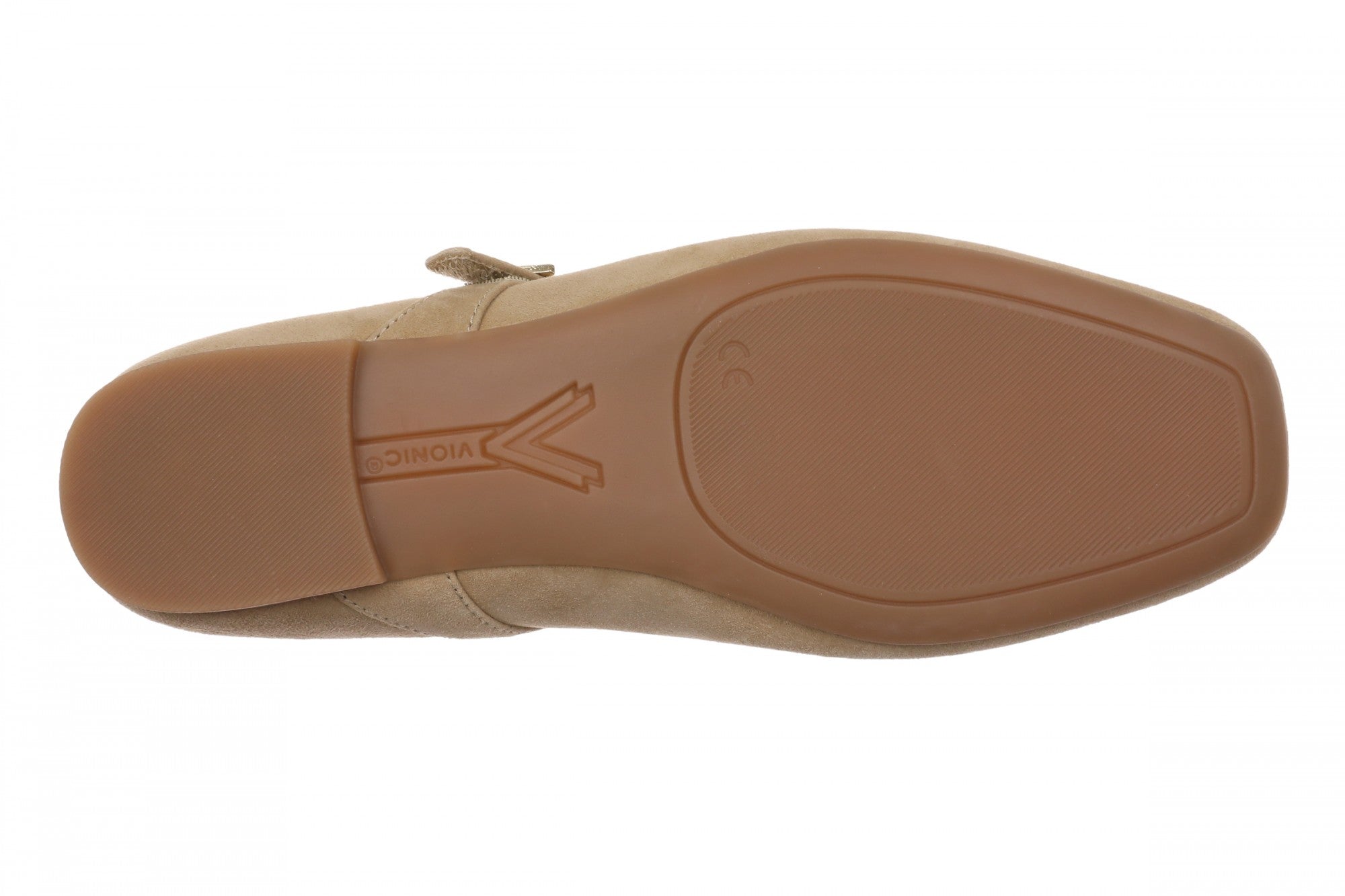 Vionic Alameda Women's Orthotic Supportive Mary Jane Flat - Caramel - Bottom