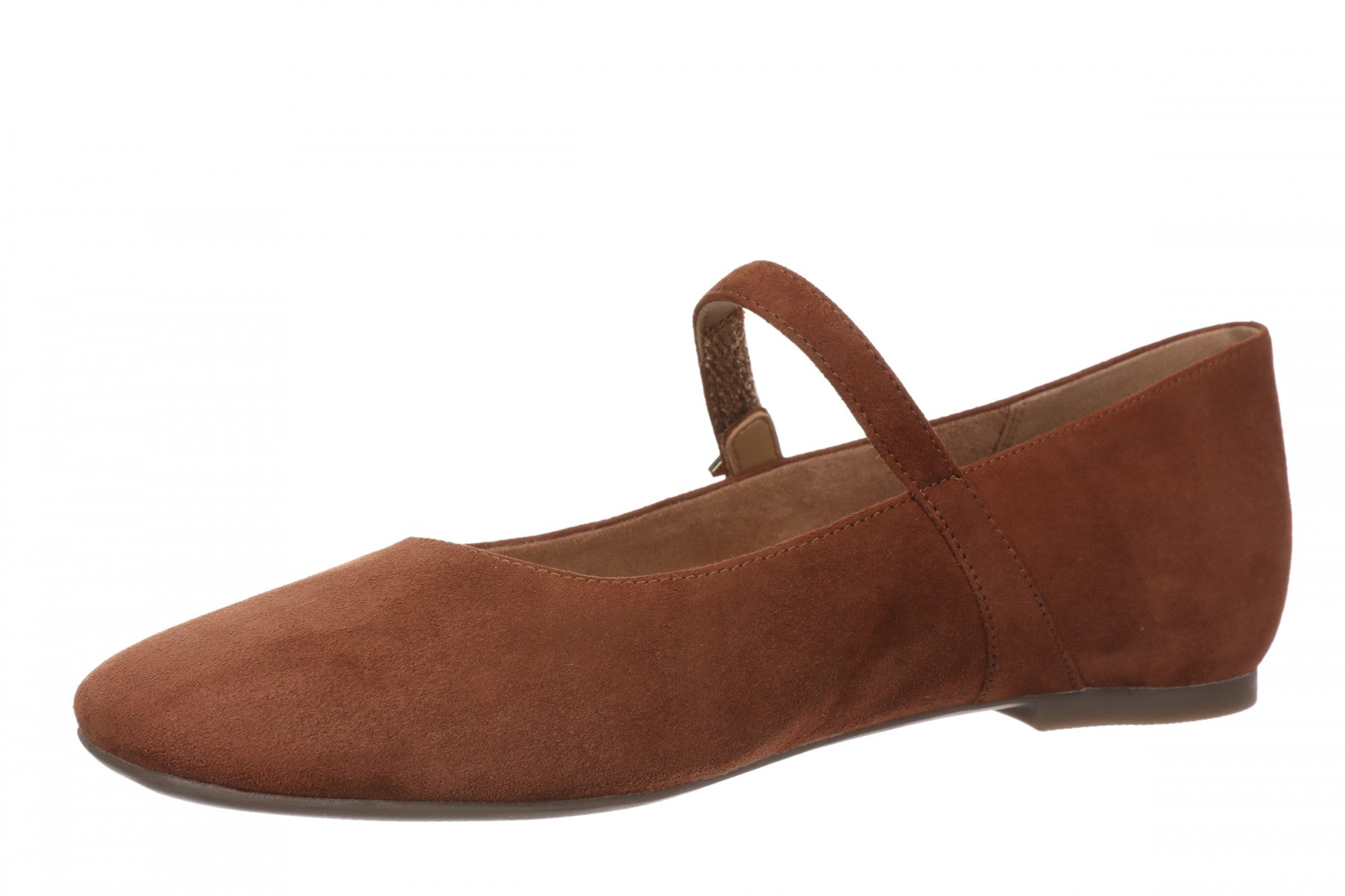 Vionic Alameda Women's Orthotic Supportive Mary Jane Flat - Equestrian Tan - Left angle