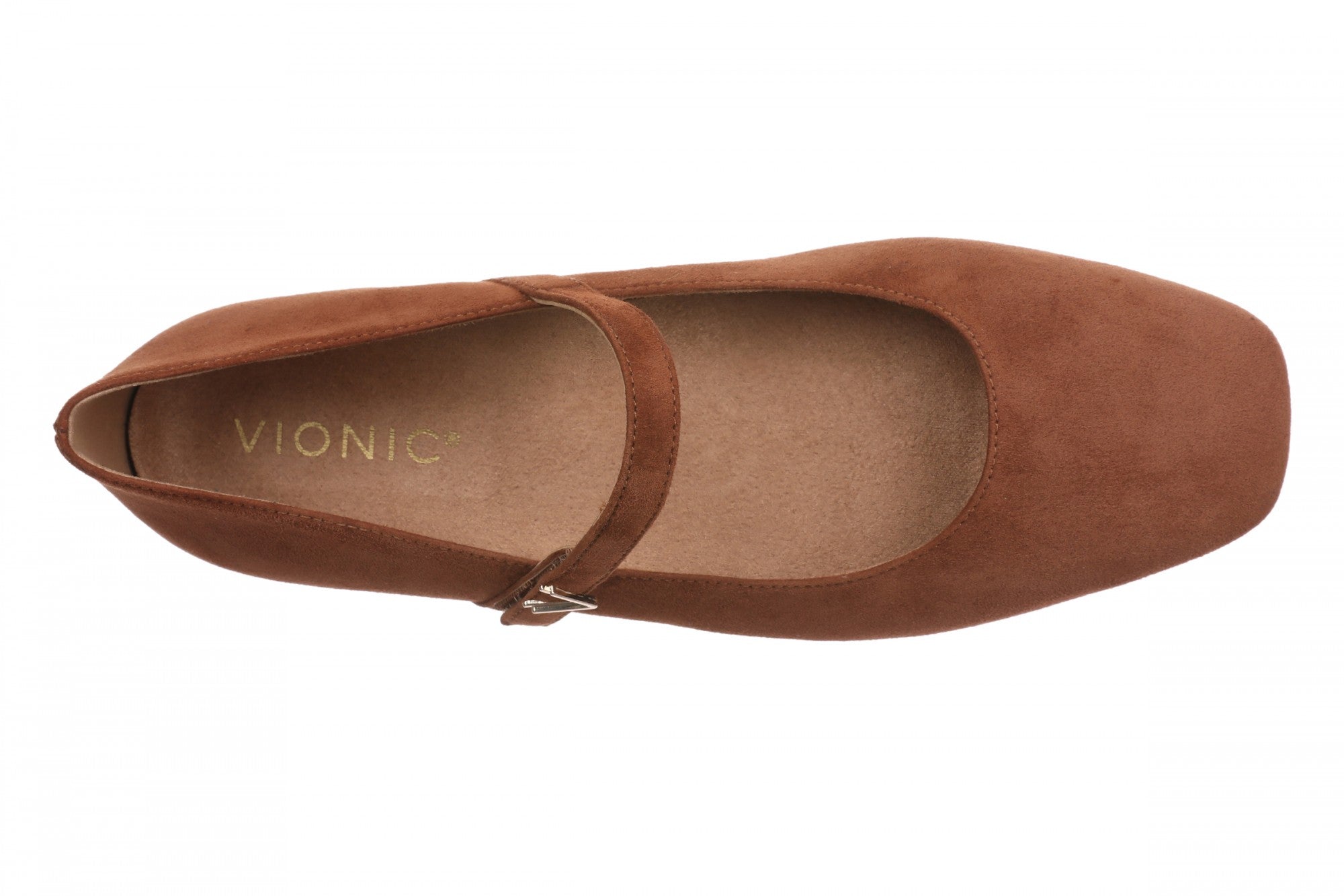 Vionic Alameda Women's Orthotic Supportive Mary Jane Flat - Equestrian Tan - Top