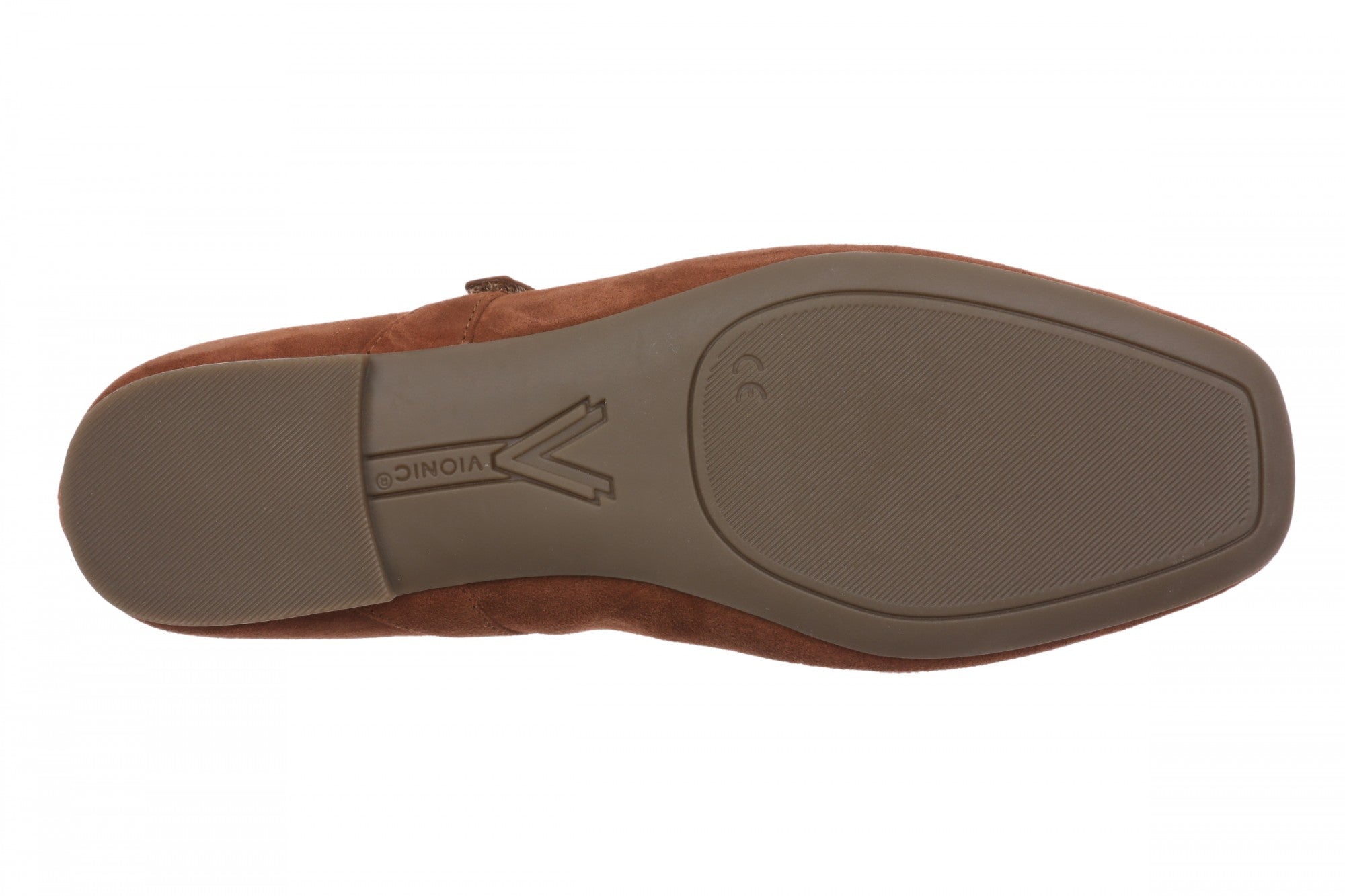 Vionic Alameda Women's Orthotic Supportive Mary Jane Flat - Equestrian Tan - Bottom