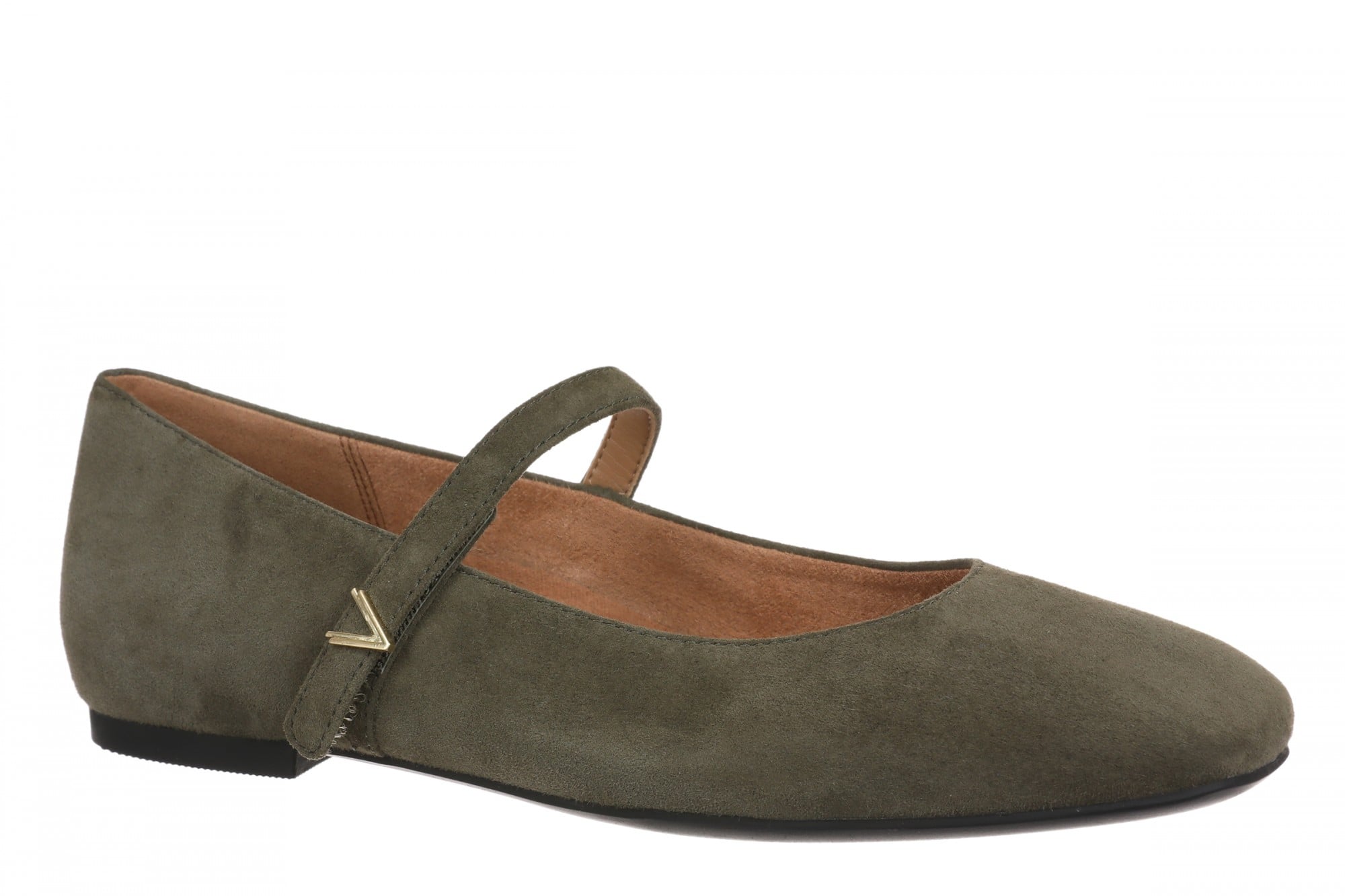 Vionic Alameda Women's Orthotic Supportive Mary Jane Flat - Dark Olive - Angle main