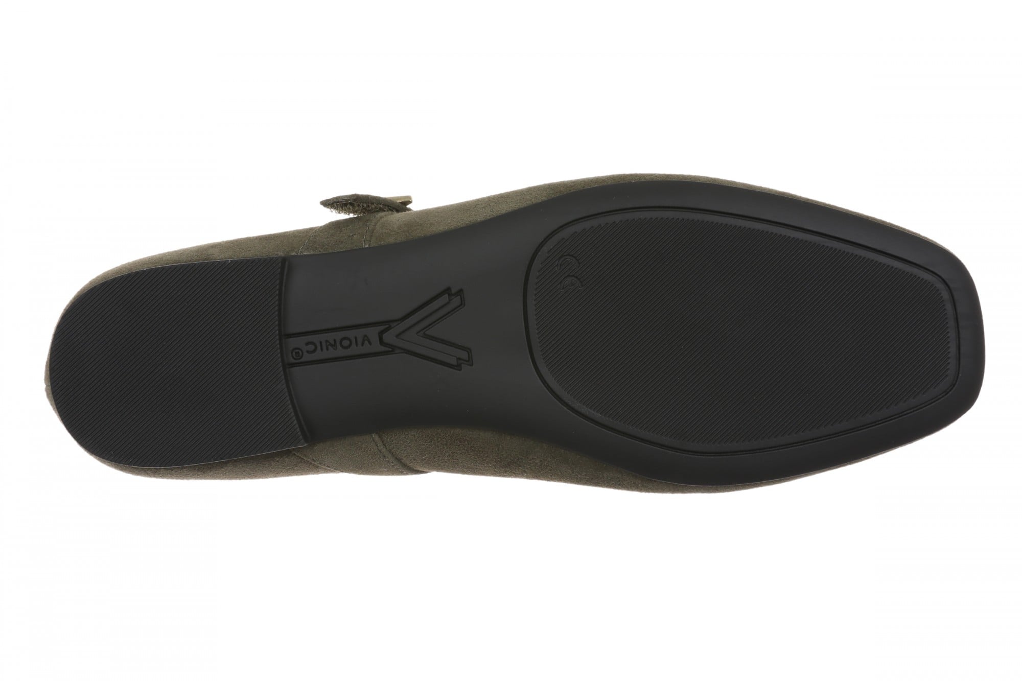 Vionic Alameda Women's Orthotic Supportive Mary Jane Flat - Dark Olive - Bottom