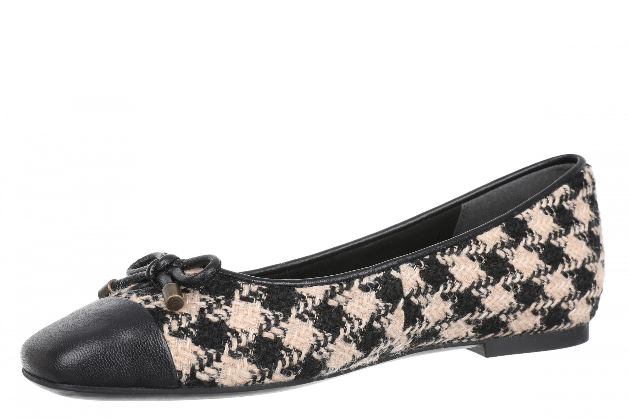 Vionic Klara Women's Ballet Comfort Flat - Black/cream - Left angle