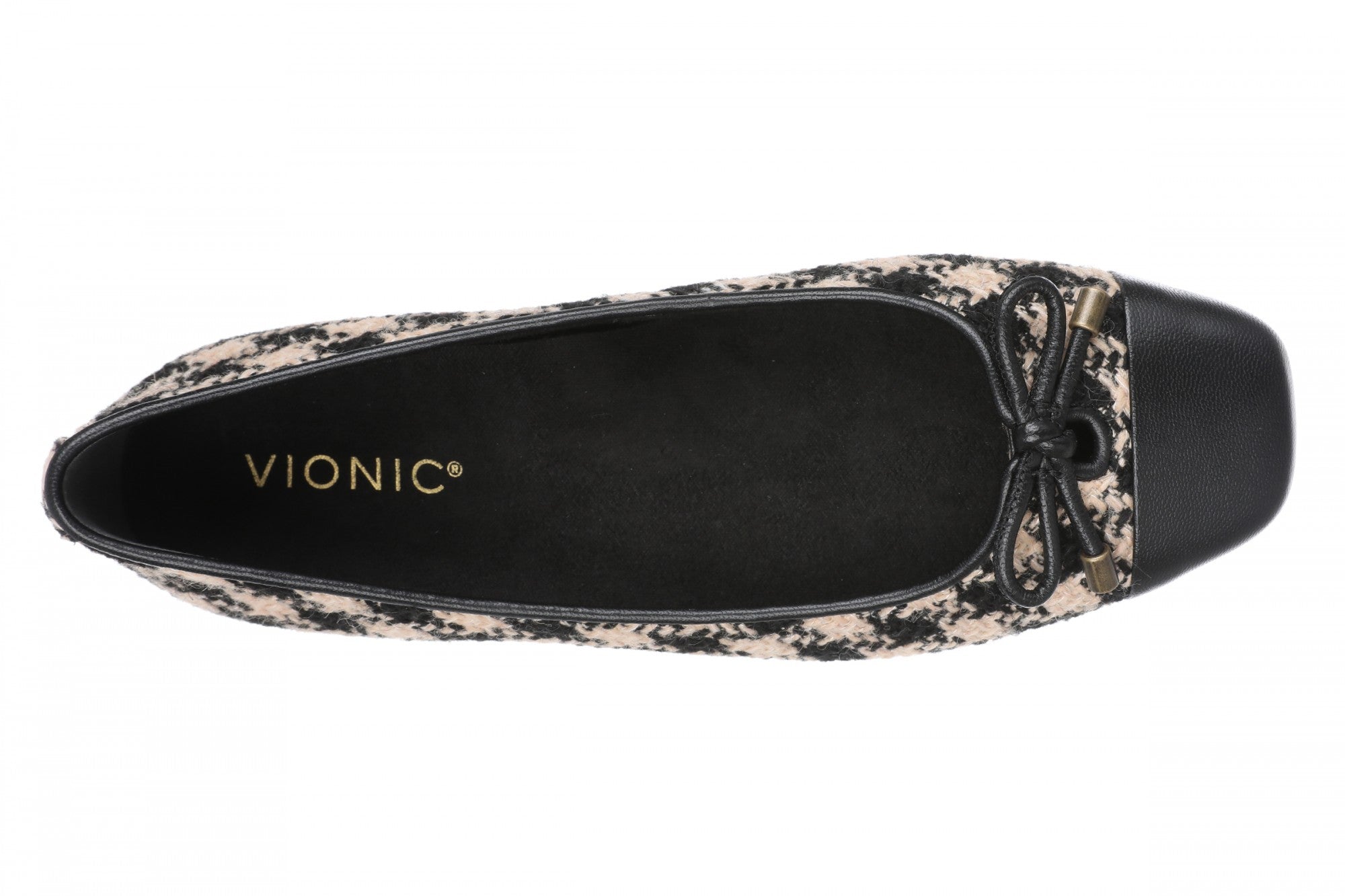 Vionic Klara Women's Ballet Comfort Flat - Black/cream - Top
