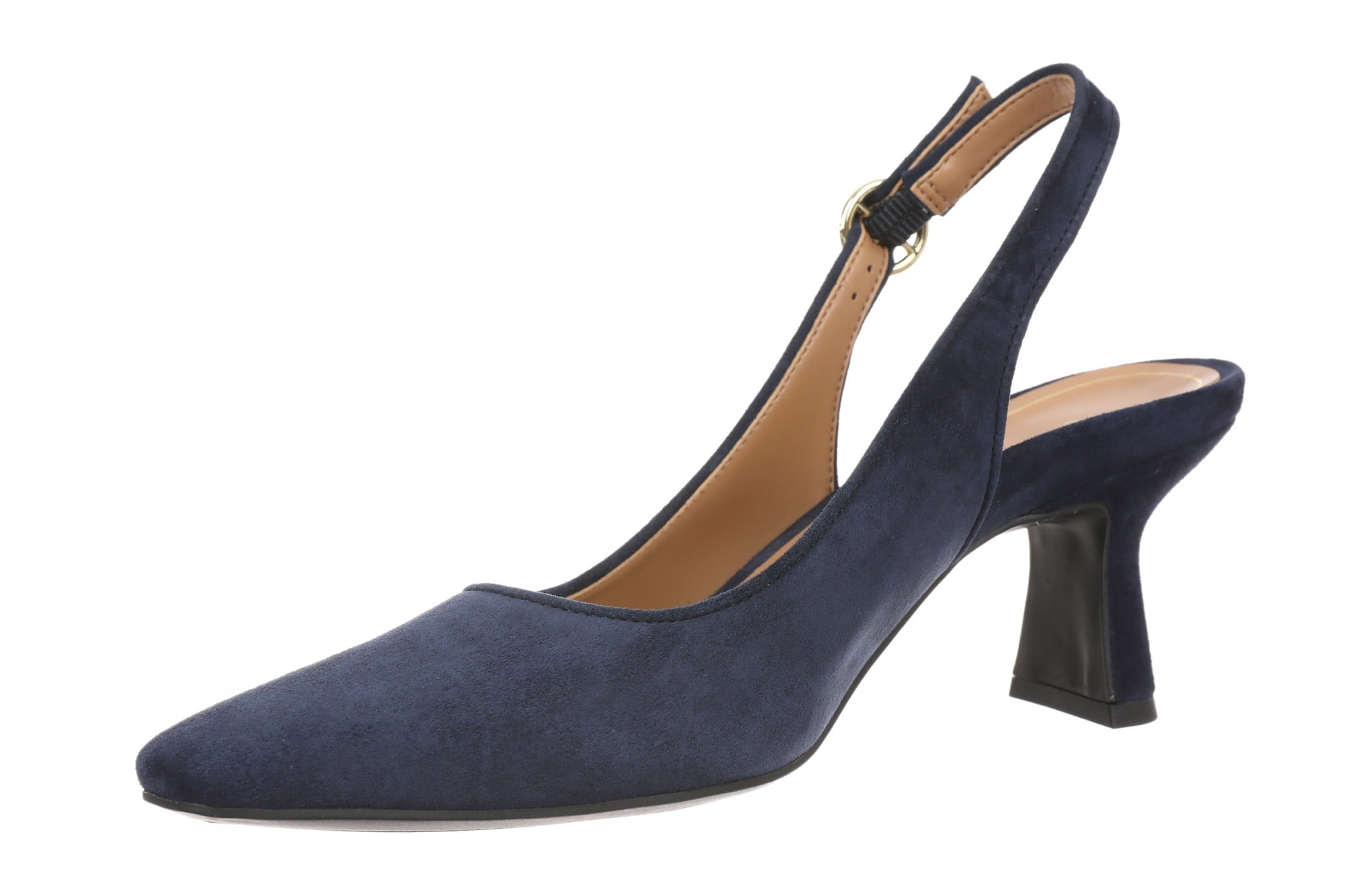 Vionic Perris Women's Comfort Slingback Pump - Baltic Navy - Left angle