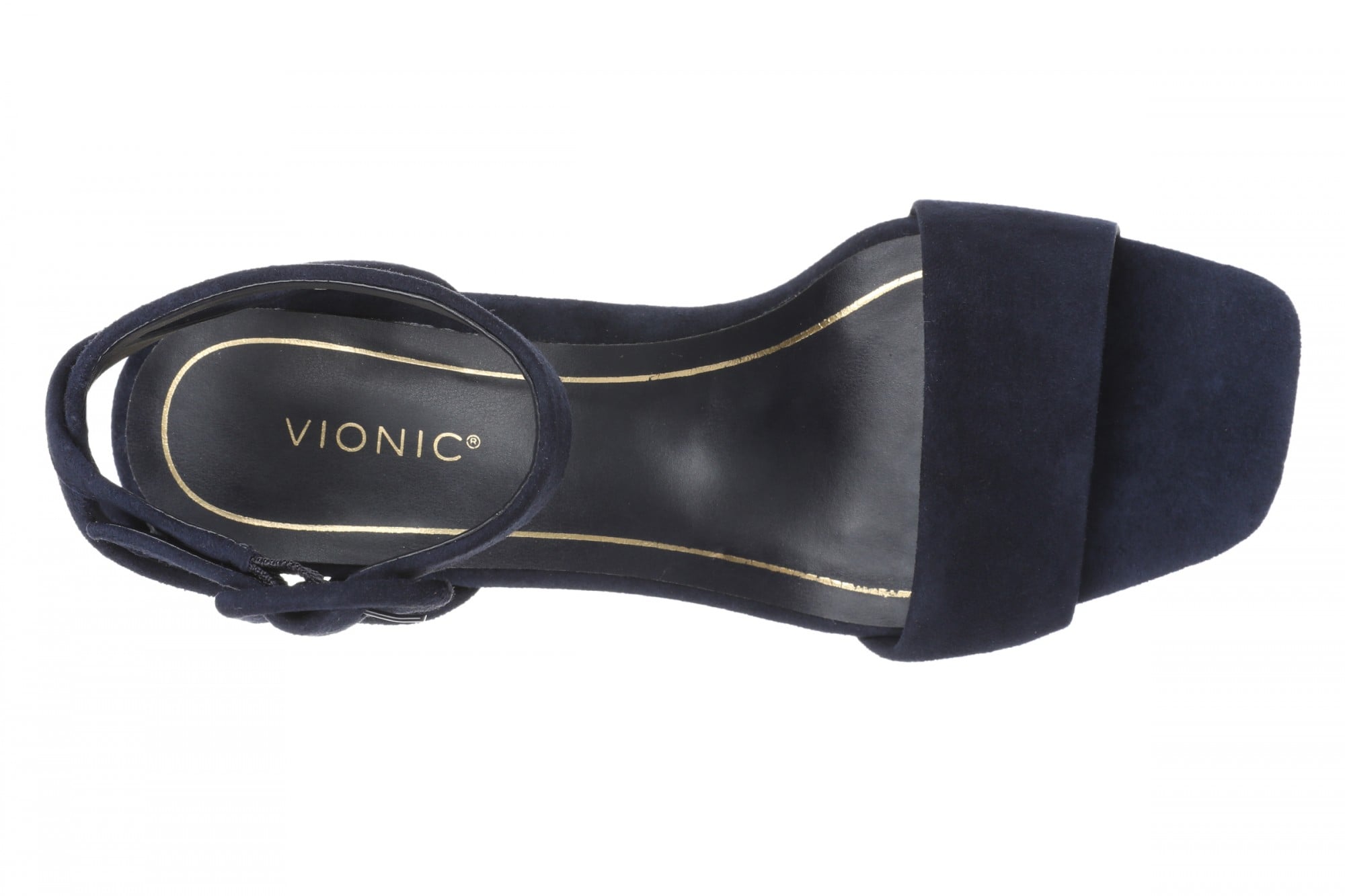 Vionic Zinfandel Women's Heeled Comfort Sandal - Navy Blazer - Top