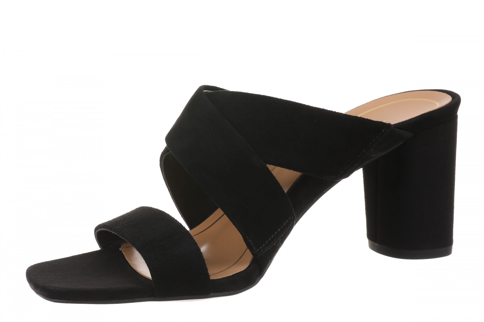 Vionic Merlot Women's Supportive Heeled Sandal - Black Napa - Left angle