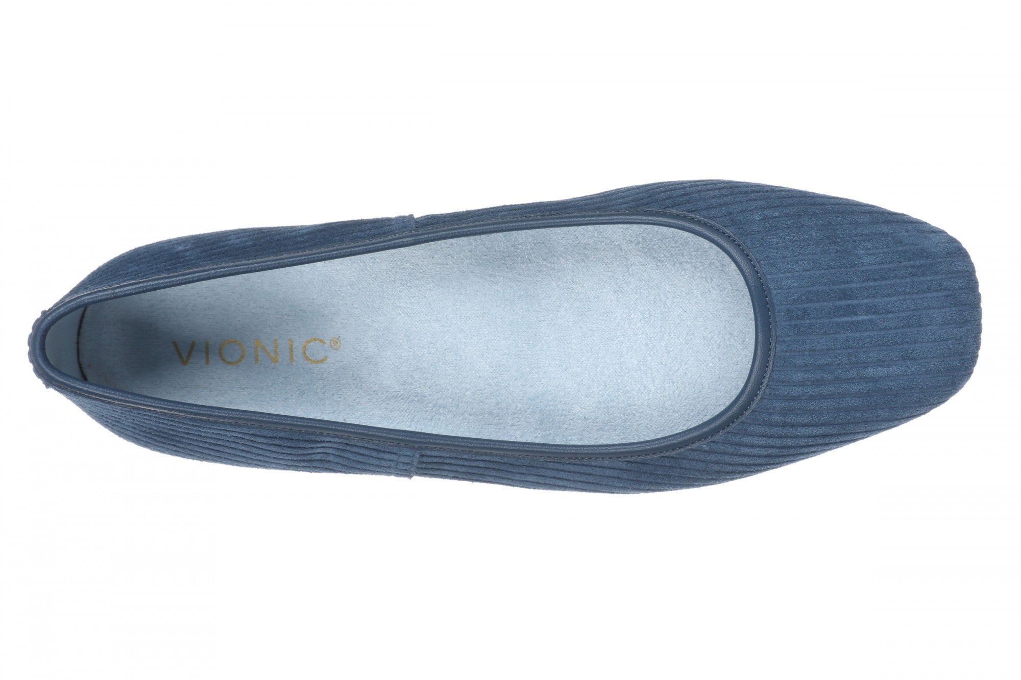 Vionic Orinda Women's Square Toe Ballet Flat - Dark Denim - Top