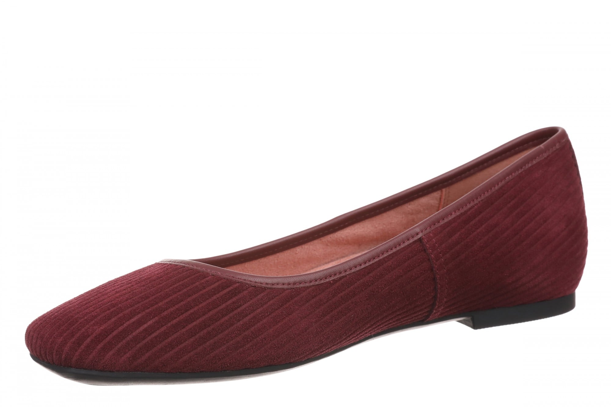Vionic Orinda Women's Square Toe Ballet Flat - Cherry Jubilee - Left angle