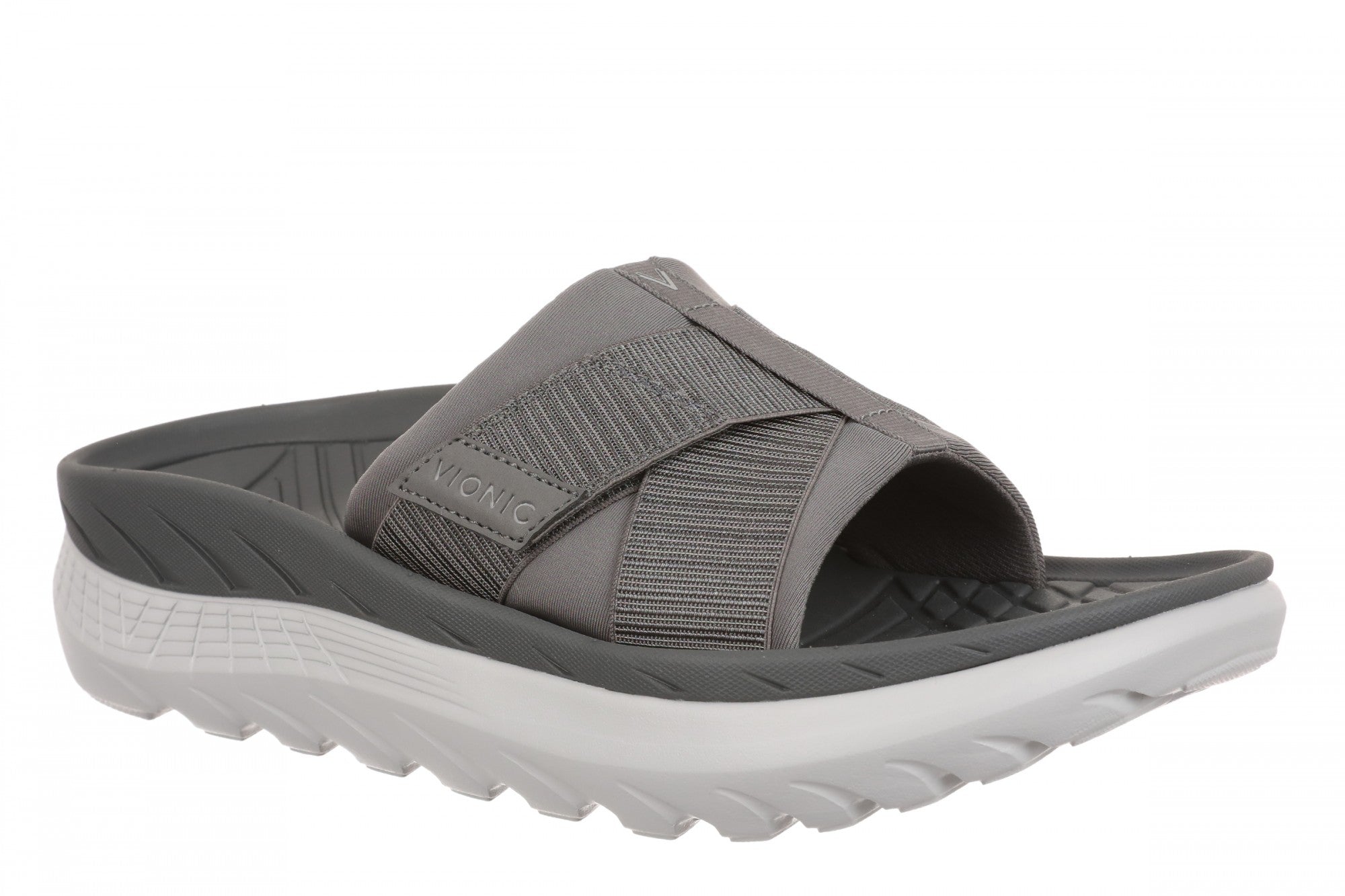 Vionic Rebound Unisex Recovery Slide Sandals - Comfort & Support - Charcoal - Angle main