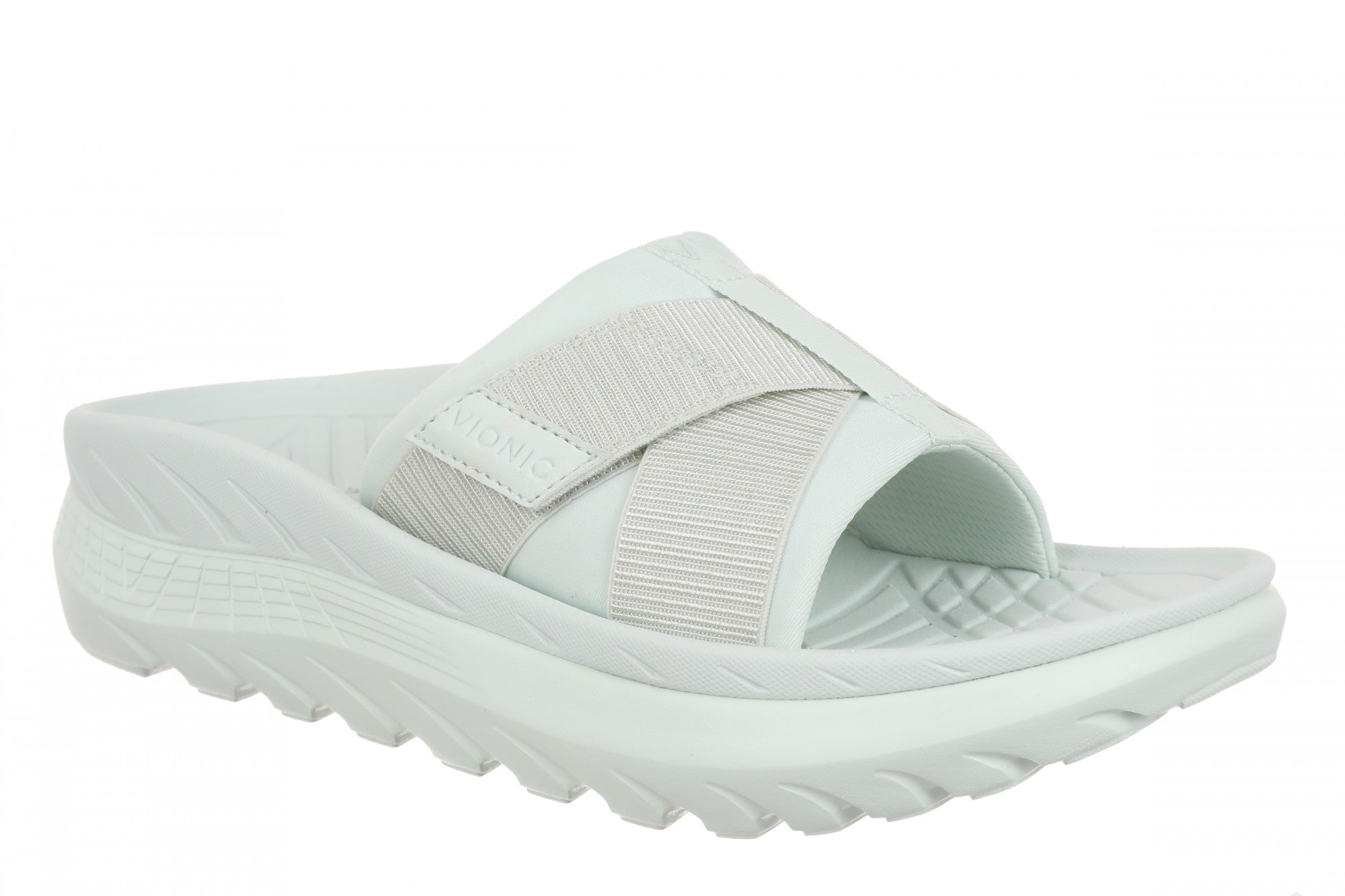 Vionic Rebound Unisex Recovery Slide Sandals - Comfort & Support - Pastel Green - Angle main