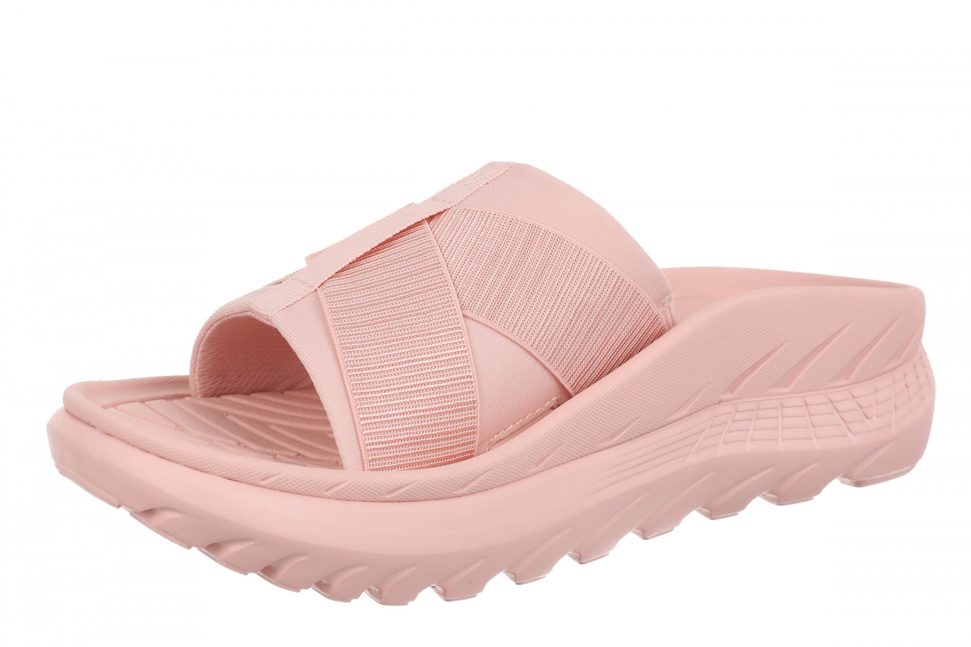 Vionic Rebound Unisex Recovery Slide Sandals - Comfort & Support - Peach Pink - Left angle