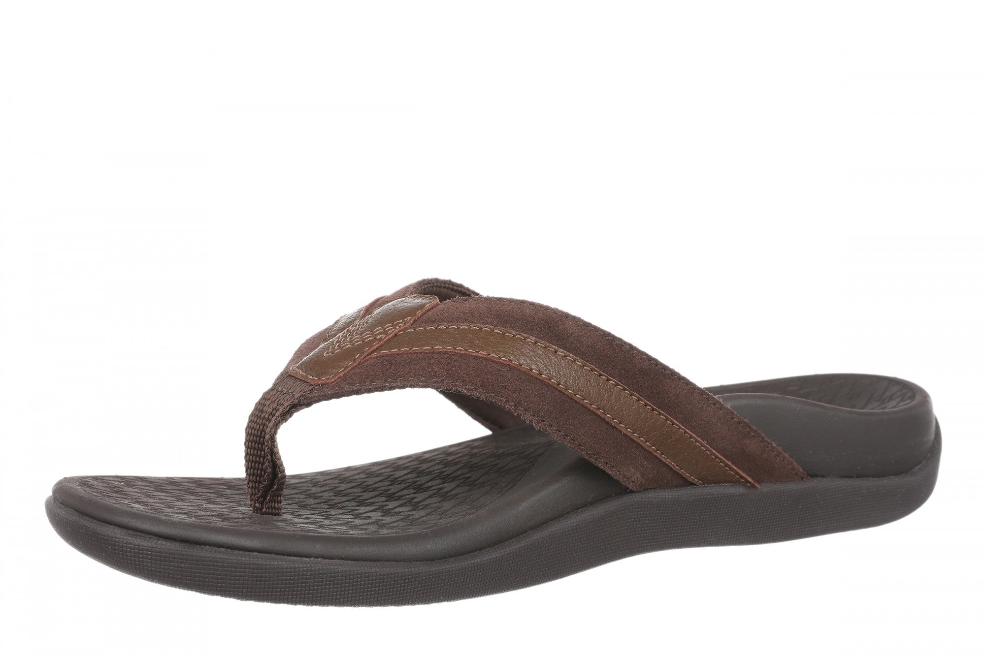 Vionic Men's Tide II Orthotic Support Sandal - Chocolate Ganache - Left angle