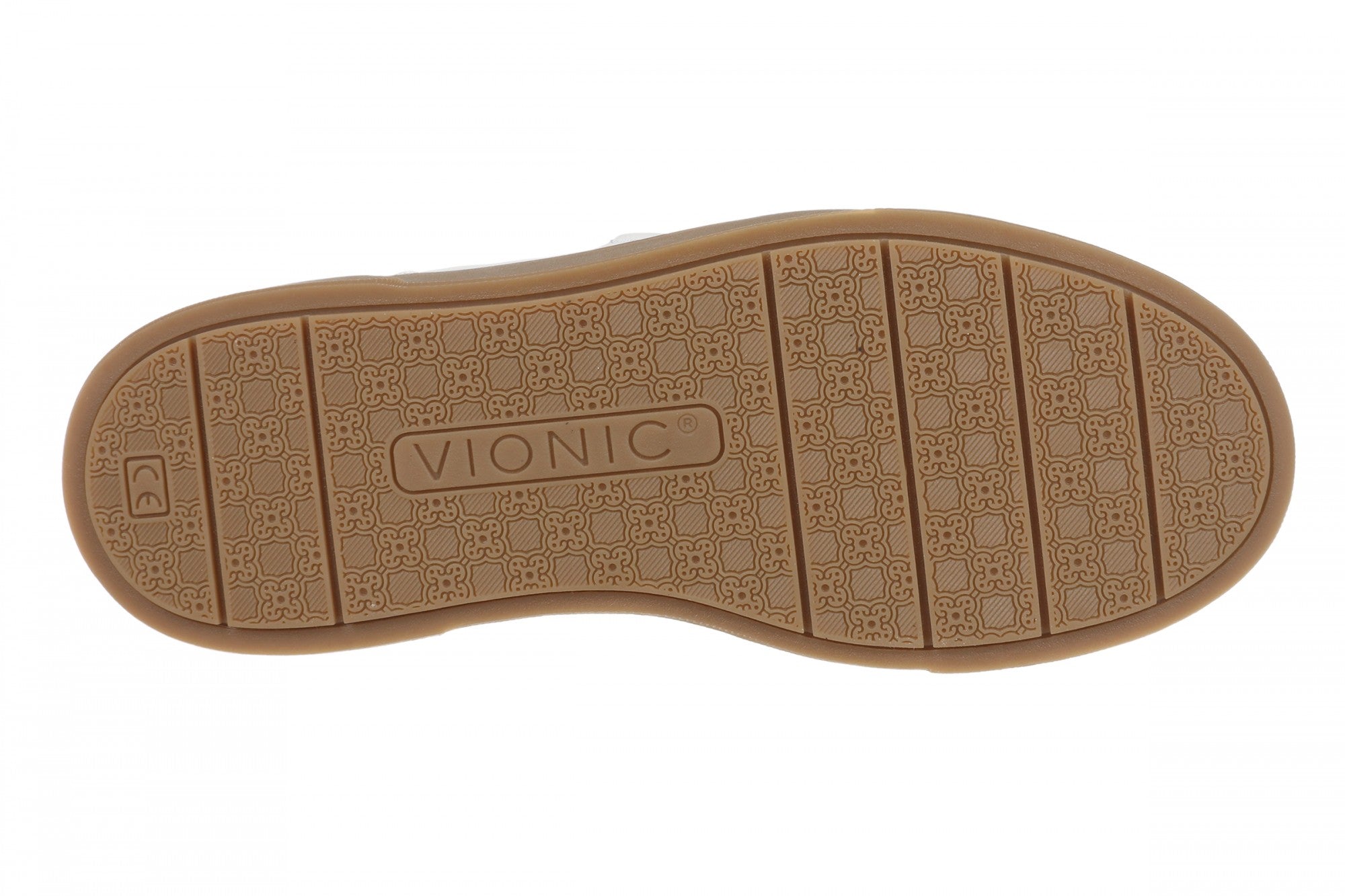 Vionic Kimmie Court - Women's Casual Leather Lace-up Orthotic Shoe - White/gum - Bottom