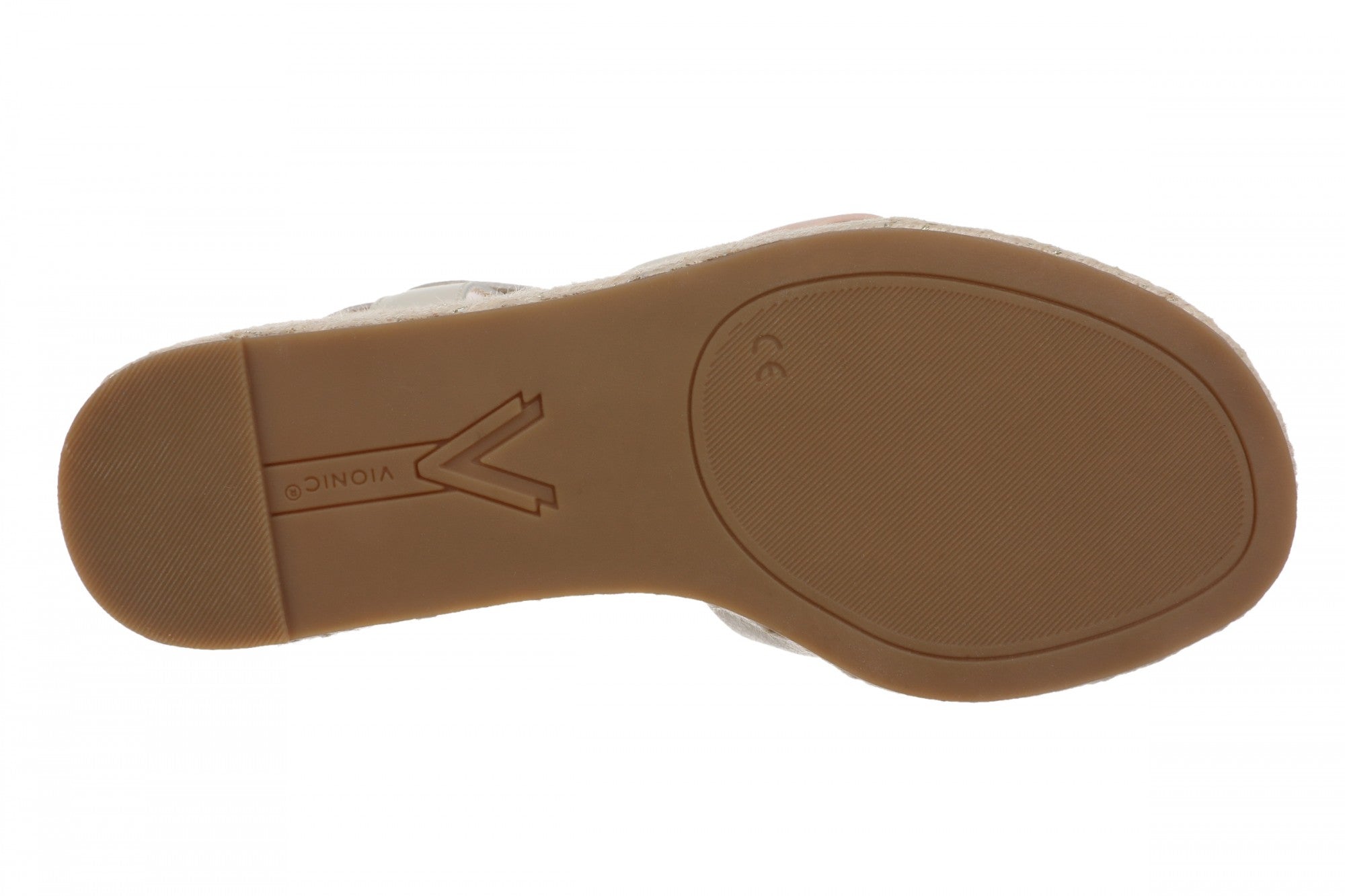 Vionic Saratoga Women's Wedge Comfort Espadrille Sandal - Cream/cameo Rose - Bottom