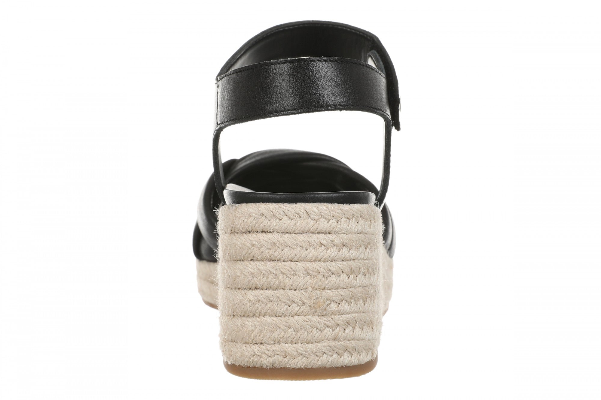 Vionic Saratoga Women's Wedge Comfort Espadrille Sandal - Black - Back