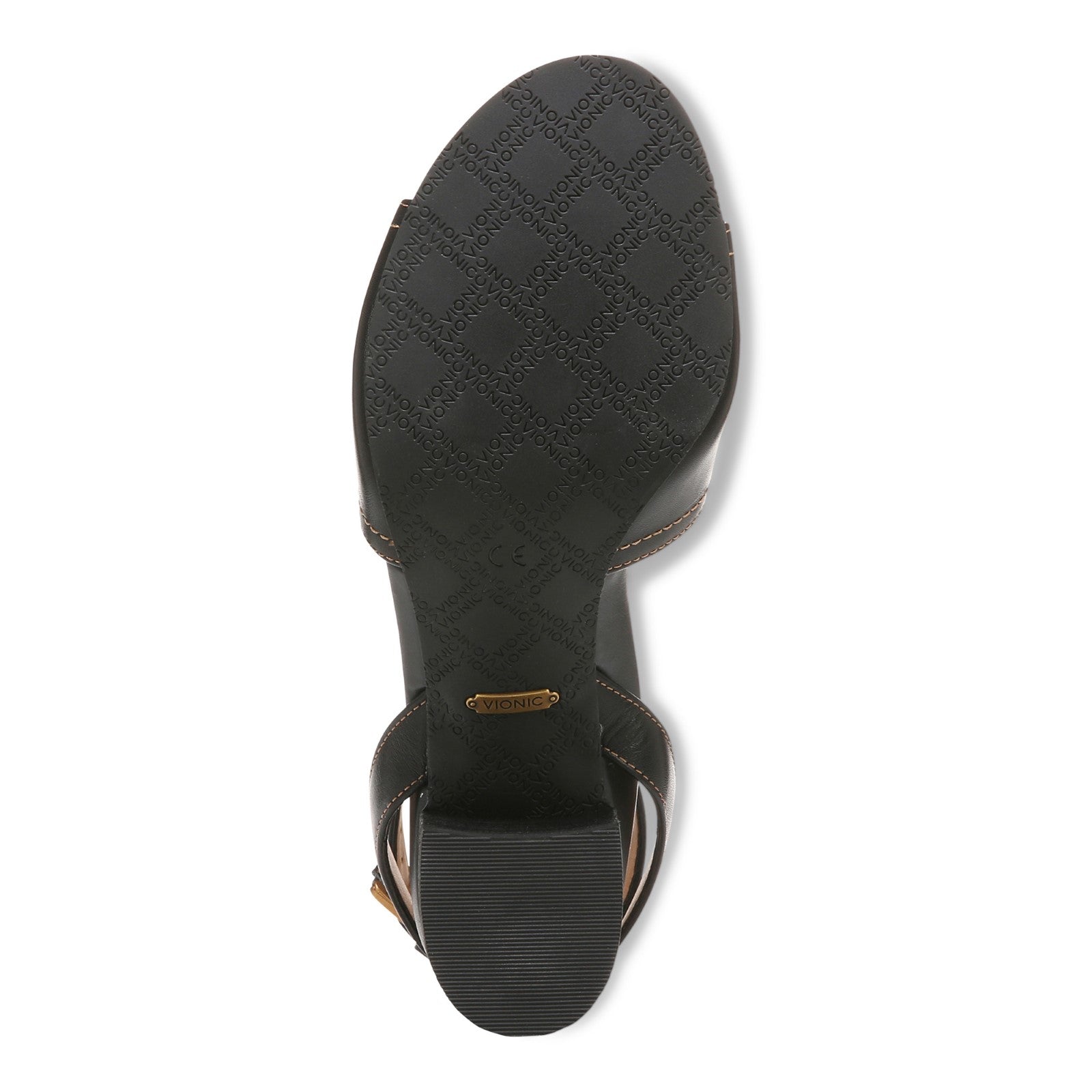Vionic Isadora Womens Quarter/Ankle/T-Strap Sandals - Black - Bottom