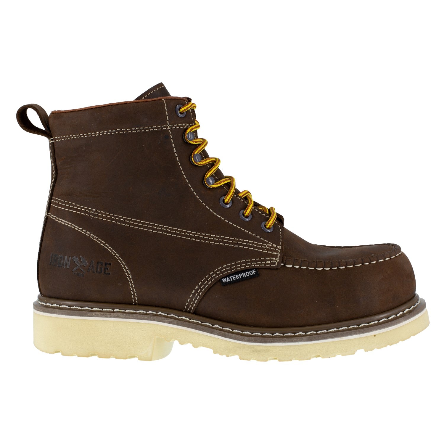 Iron Age Solidifier Men's 6" EH Comp Toe Waterproof Work Boot - Brown - Side View