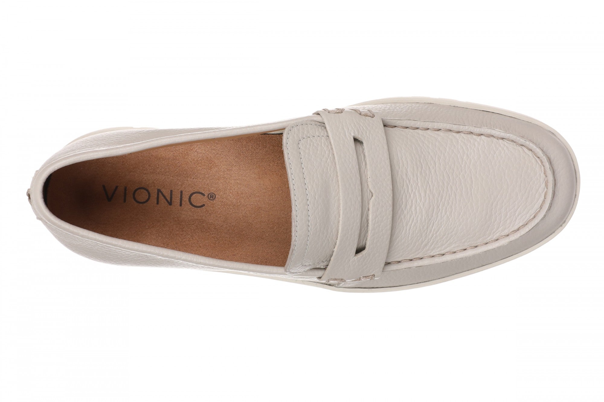 Vionic Men's Uptown Slip-On Loafer - Comfortable Orthotic Travel Shoe - Chateau Grey - Top