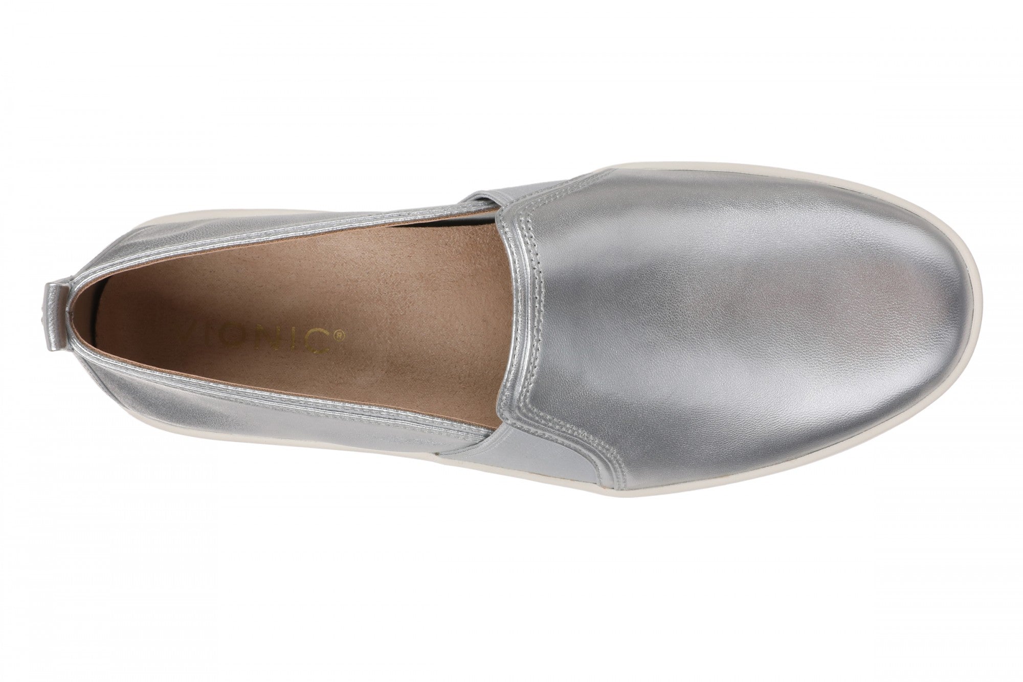 Vionic Cambria Womens Slip On Loafers - Silver - Top