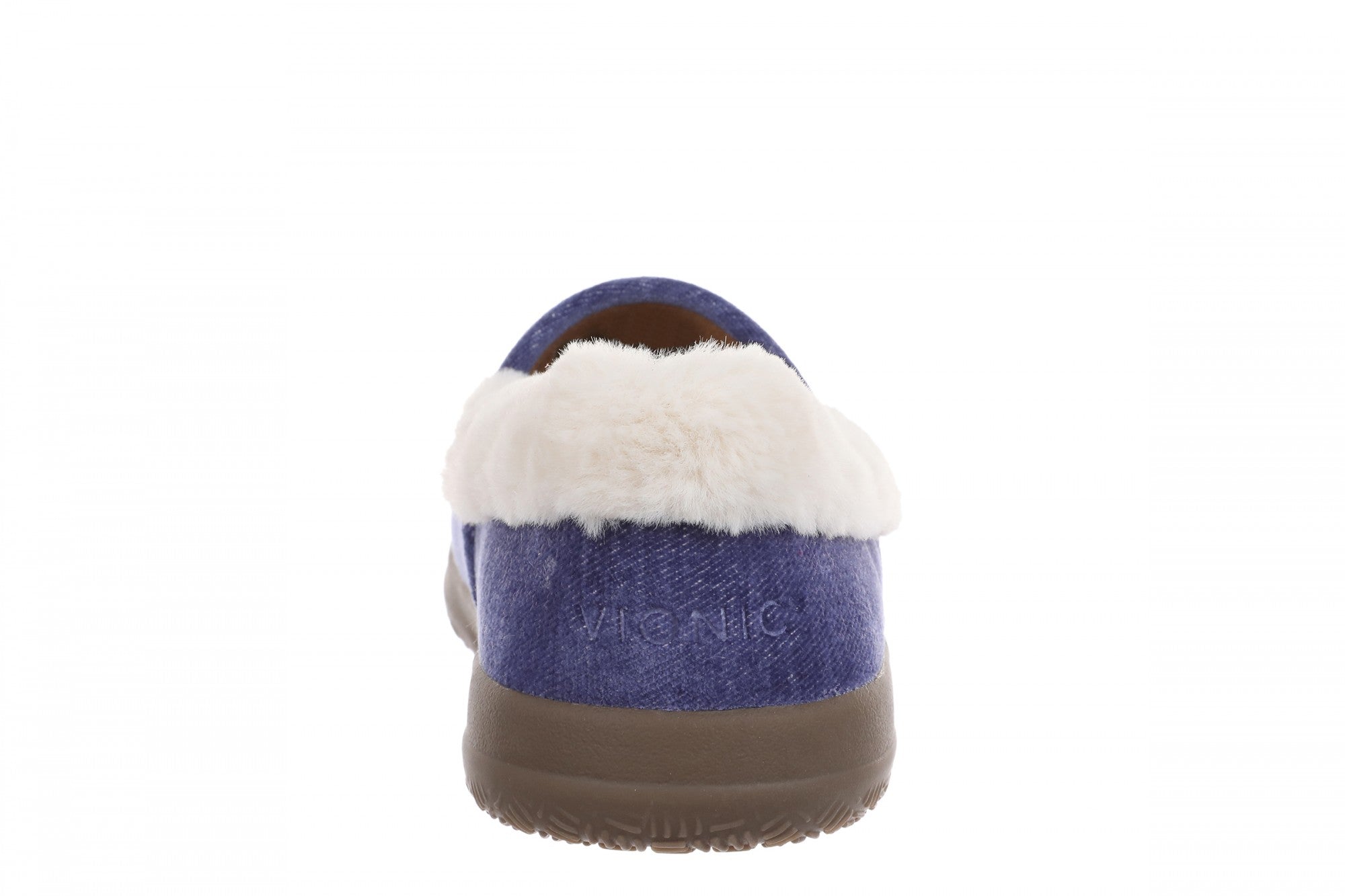 Vionic Clare Slipper - Women's Cozy Orthotic Arch Support Slippers - Denim - Back