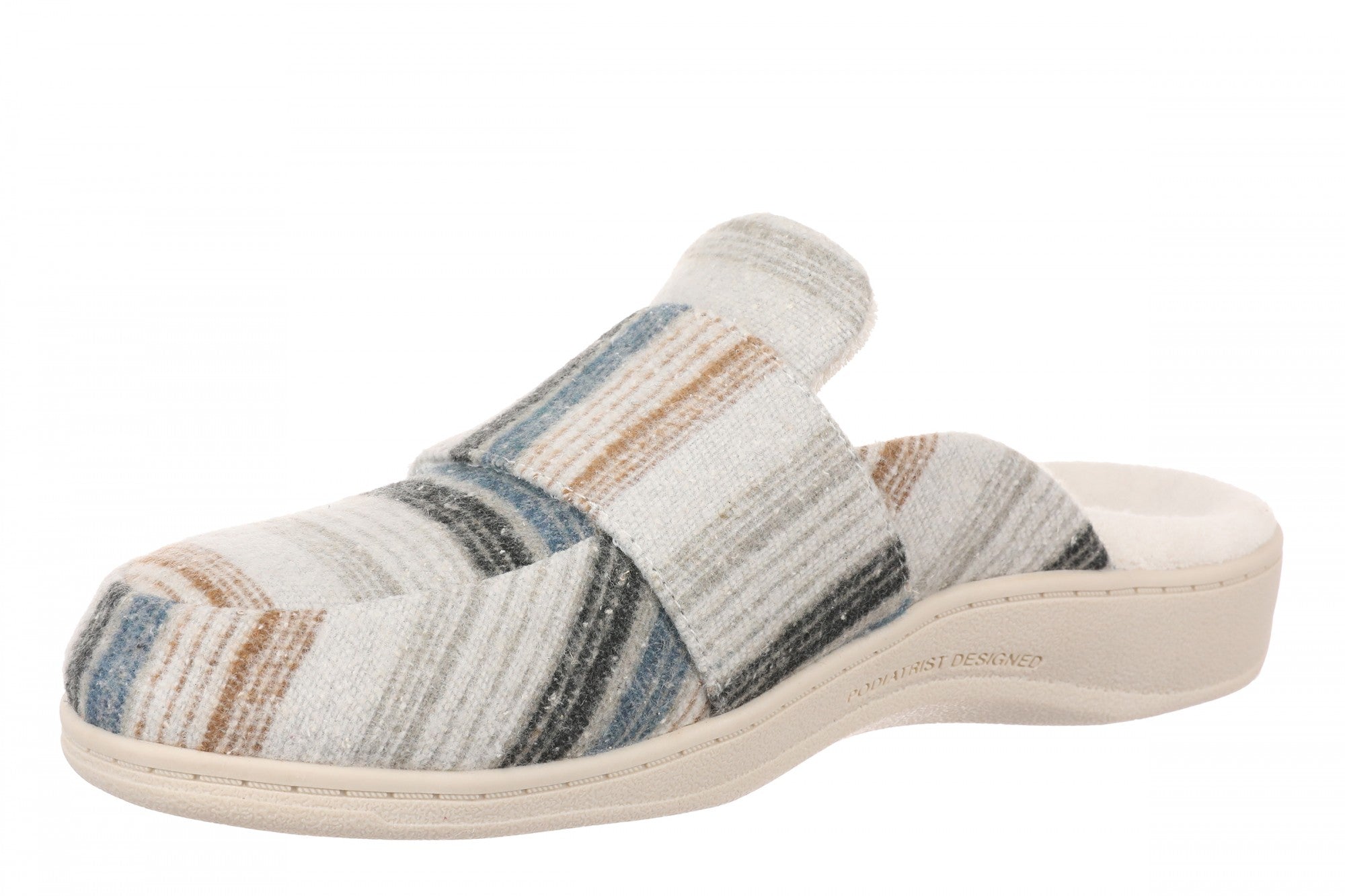 Vionic Gemma II Women's Mule/Clog Slipper - Cream Multi - Left angle