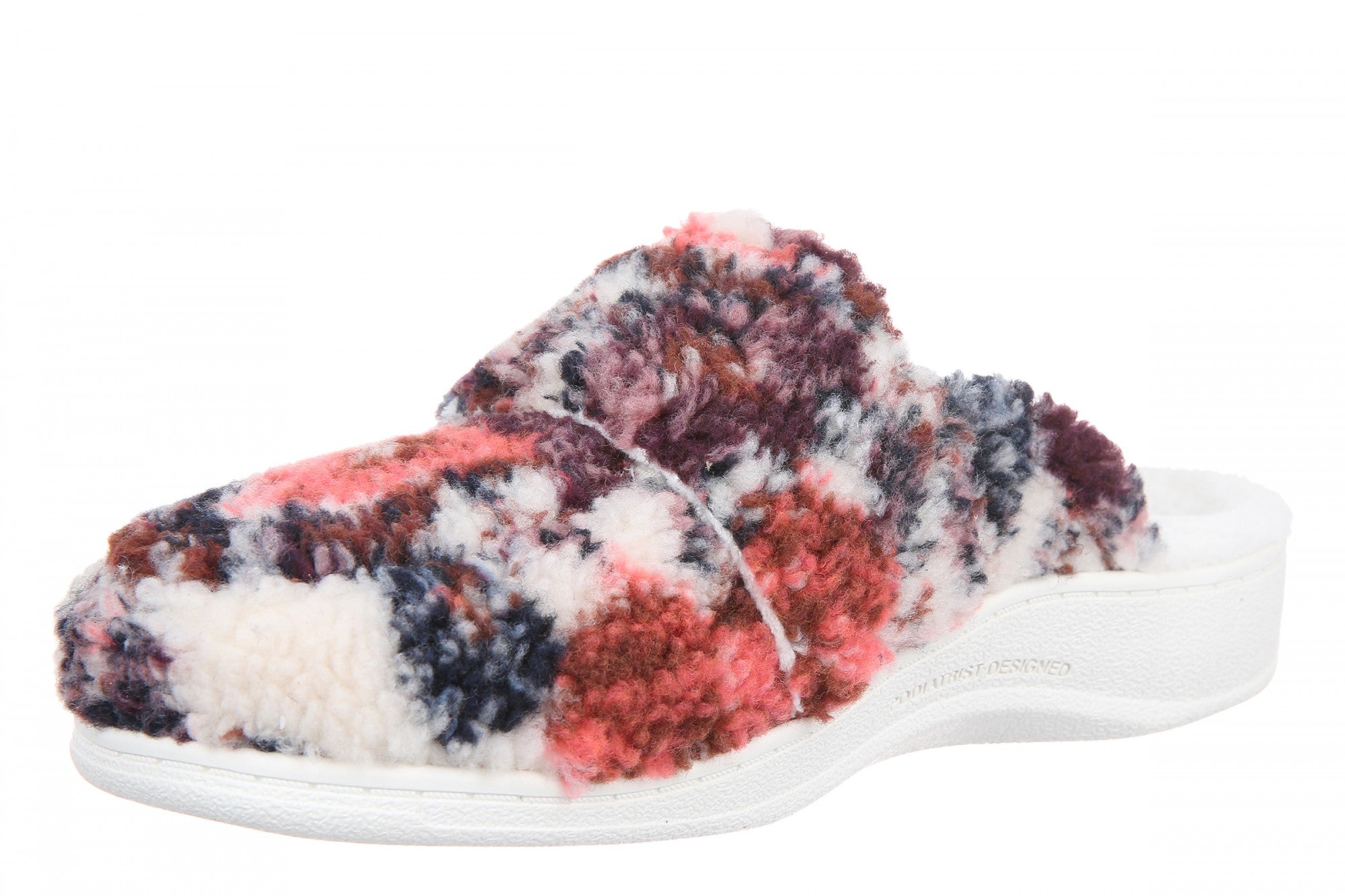 Vionic Gemma II Women's Mule/Clog Slipper - Ivory Floral - Left angle