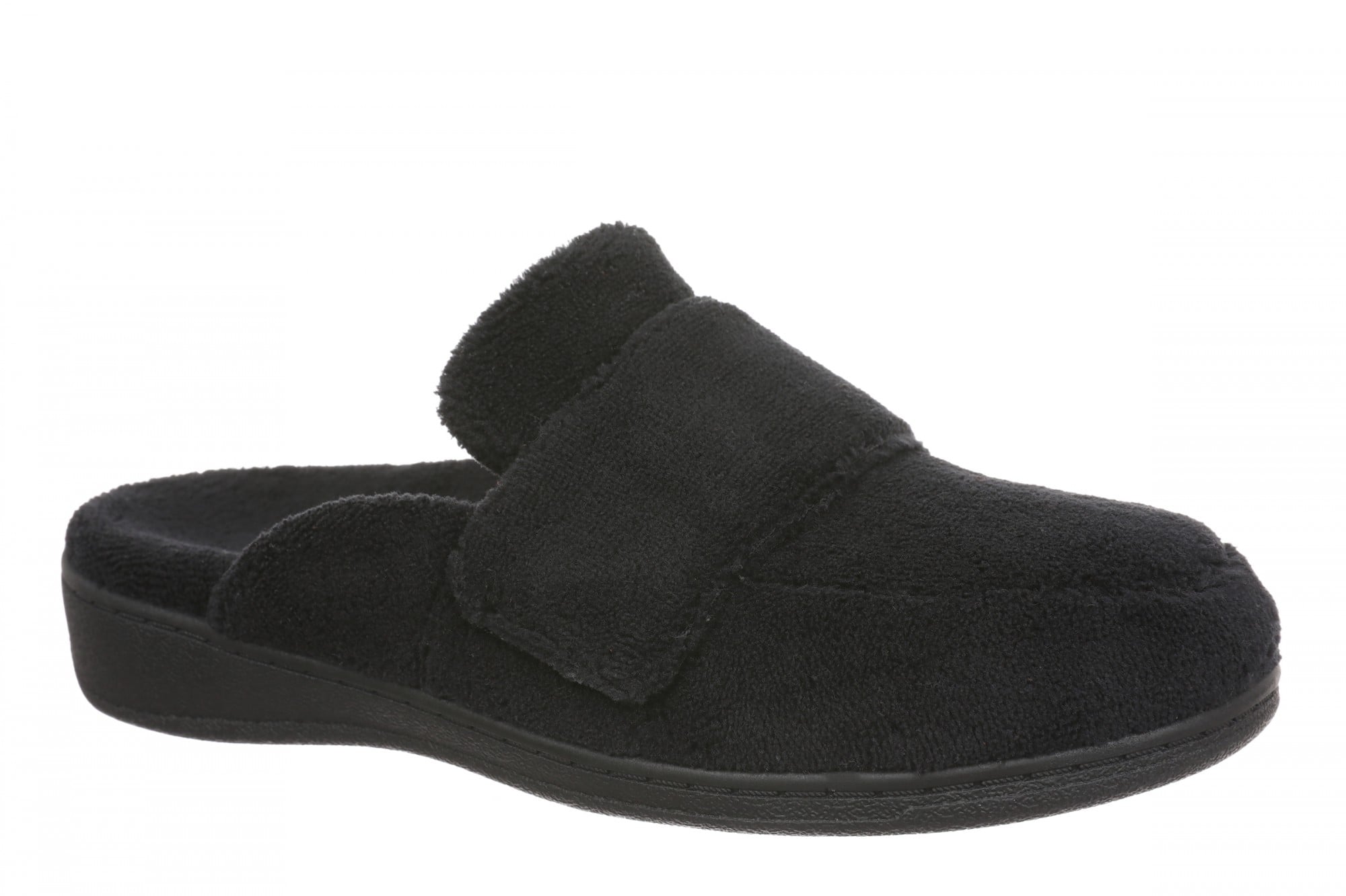 Vionic Gemma II Women's Mule/Clog Slipper - Black Terry - Angle main
